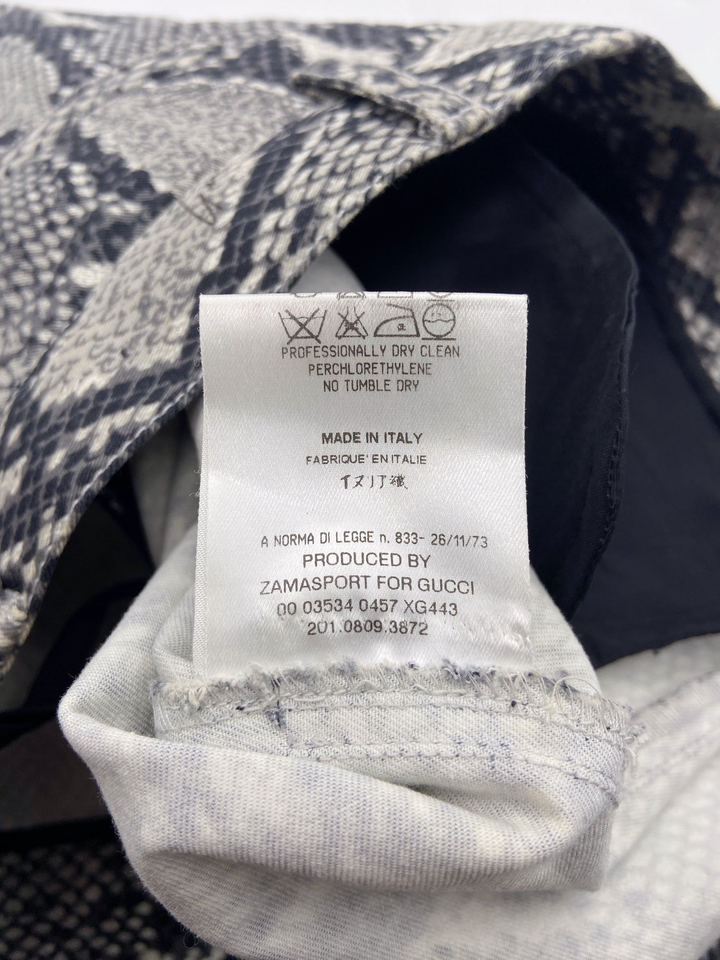 Gucci Spring 2000 Tom Ford Grey Python Print Flared Pants 38