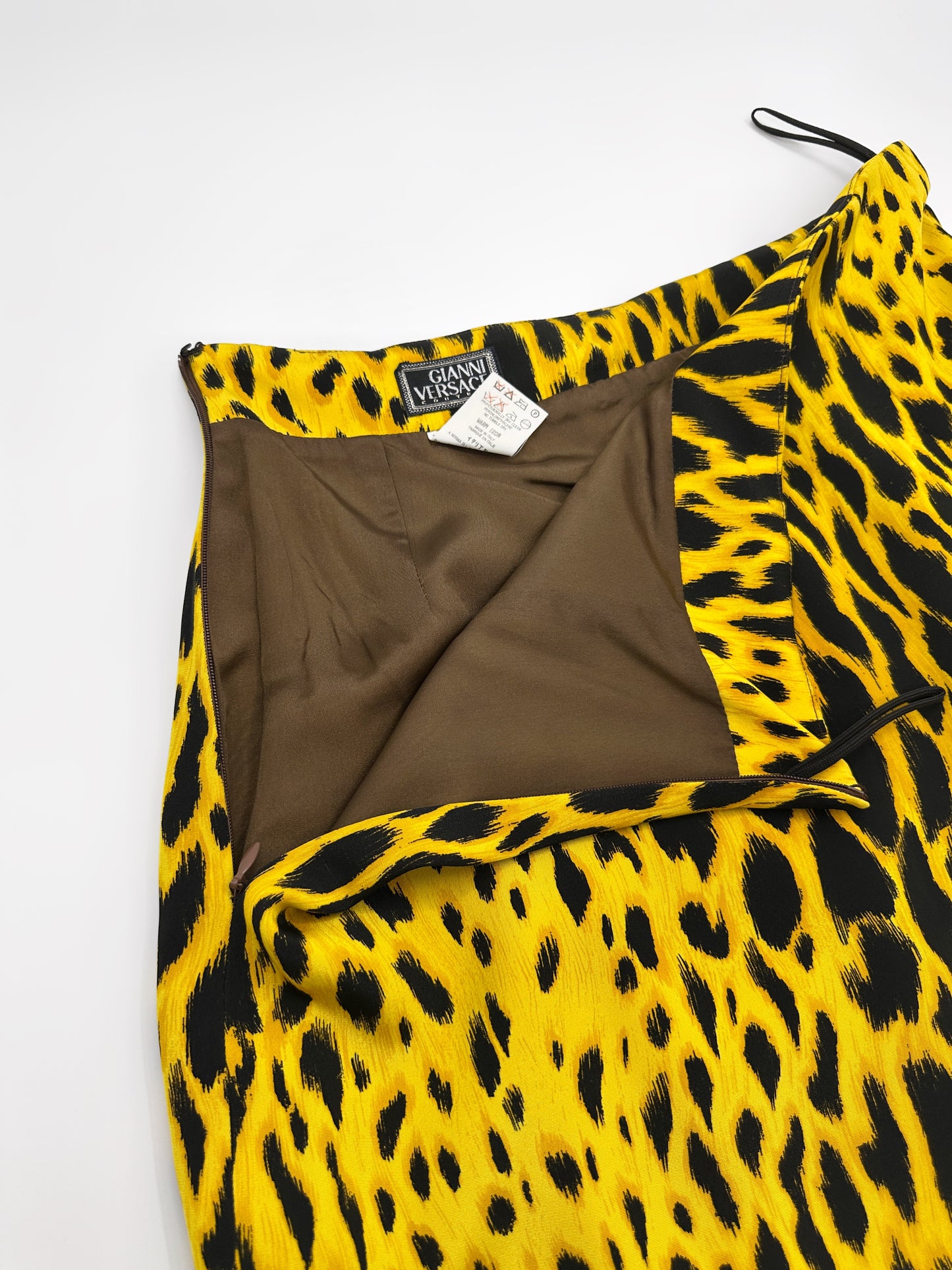 MONUMENTAL Gianni Versace Spring 1992 ANIMALIER Runway Leopard Print Silk Blazer Skirt Set 42