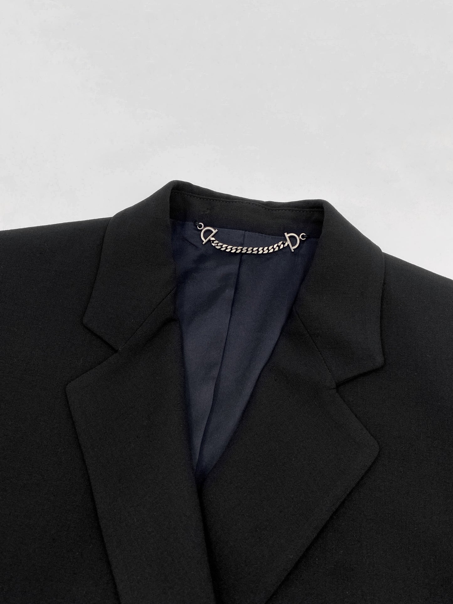 Gucci Fall 1997 Tom Ford Double Breasted Black Laine Wool Blazer 40