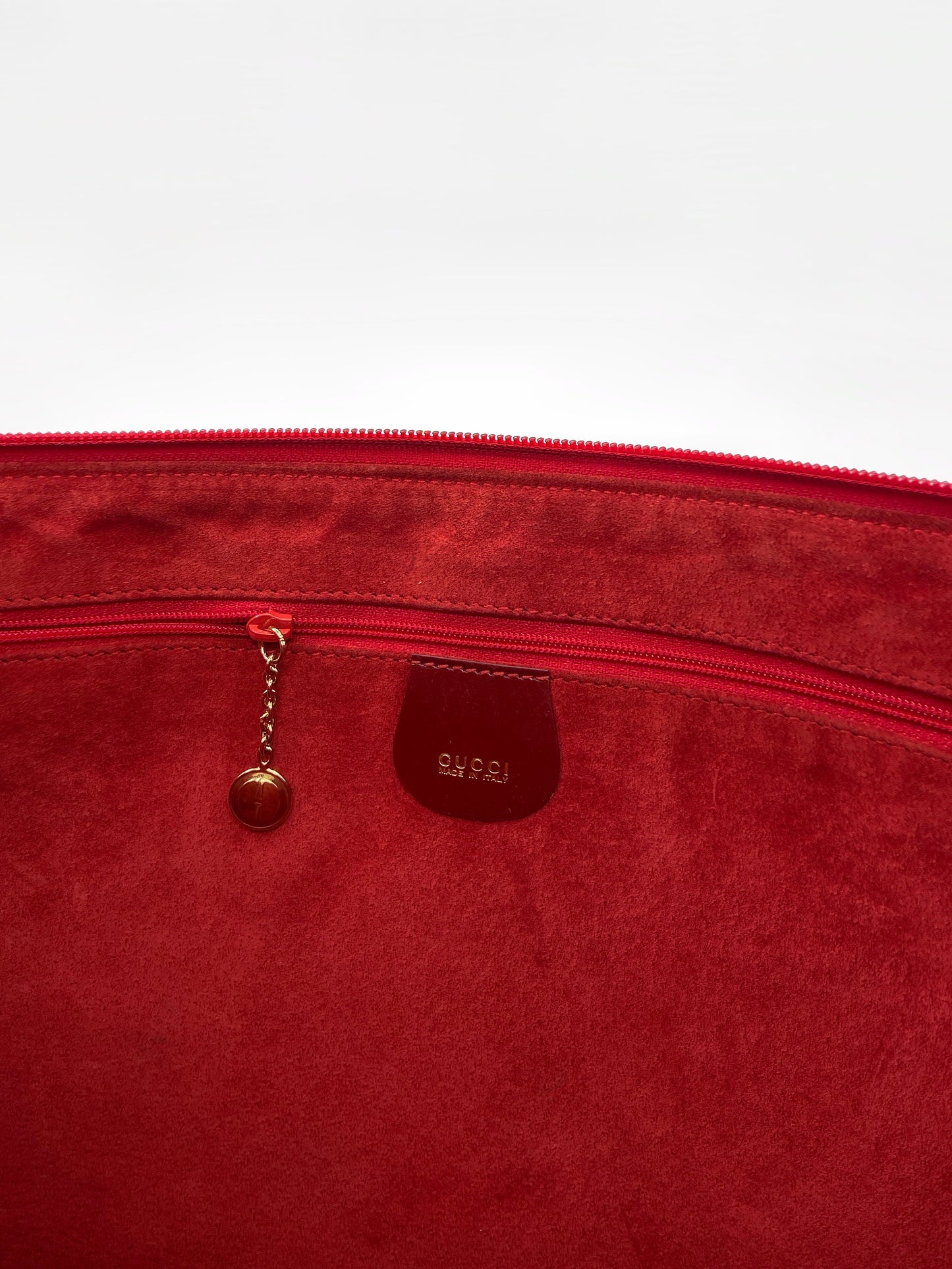 ICONIC Gucci Fall 1996 Tom Ford Red Pony-style Calfskin Gold Horsebit Shoulder Bag