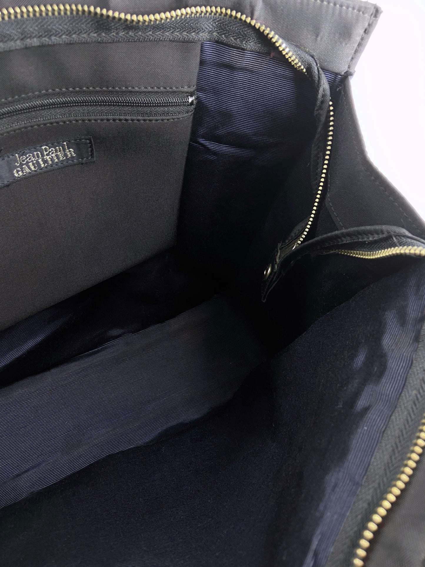 Jean Paul Gaultier Patchwork Velvet Nylon Logo Handbag Bag