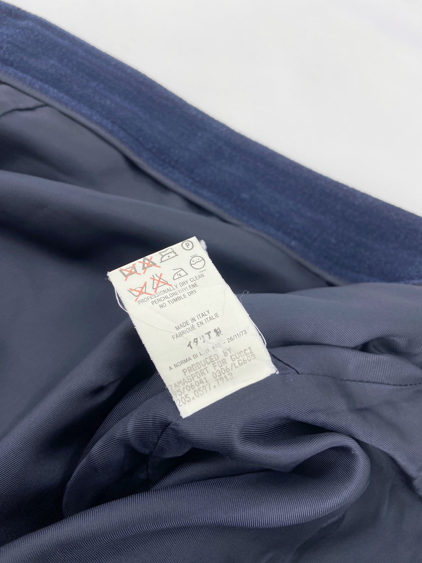 Gucci Fall 1995 Tom Ford Navy Wool Oversized Blazer Jacket Pants Skirt Suit