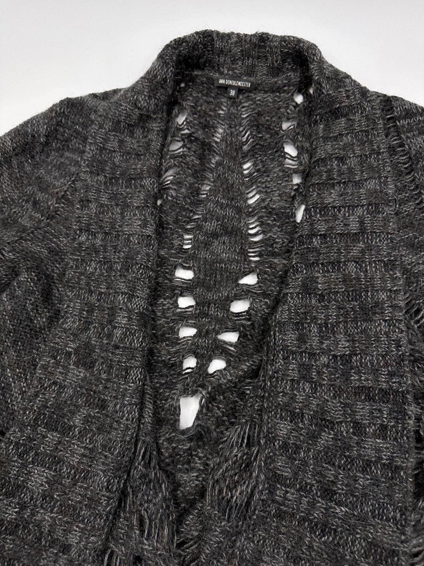 Ann Demeulemeester Fall 2010 Asymmetrical Alpaca Knit Long Cardigan