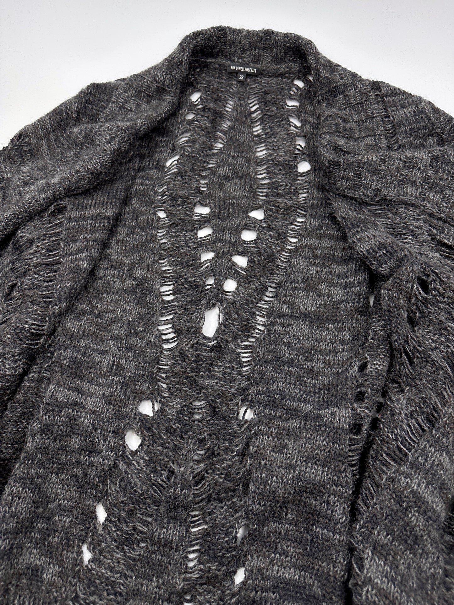 Ann Demeulemeester Fall 2010 Asymmetrical Alpaca Knit Long Cardigan