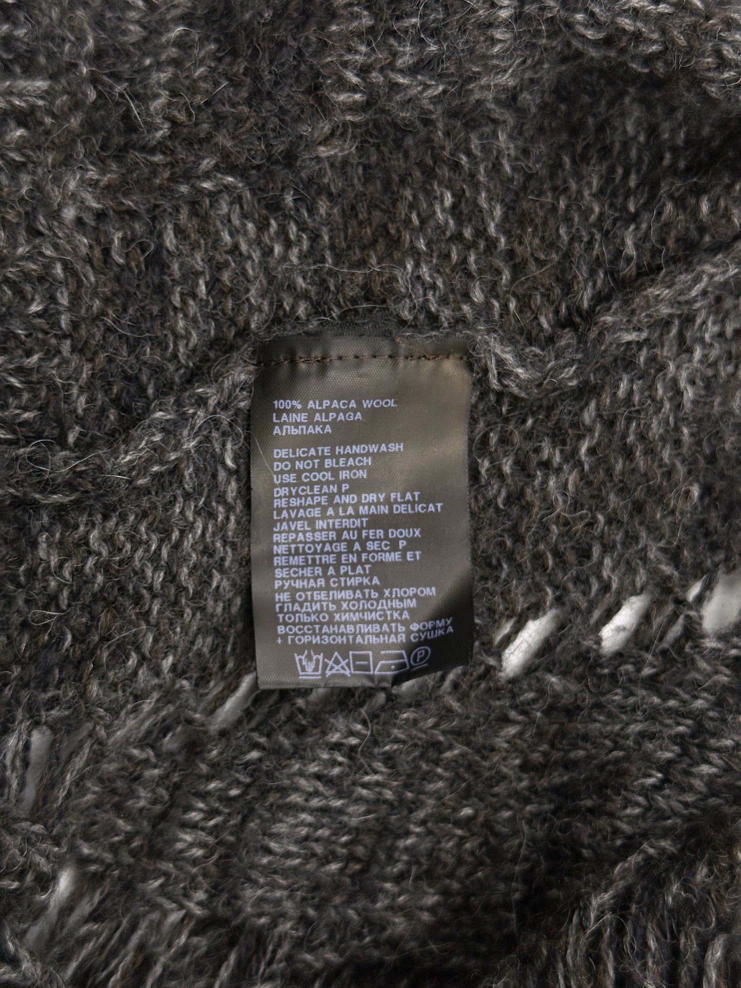 Ann Demeulemeester Fall 2010 Asymmetrical Alpaca Knit Long Cardigan