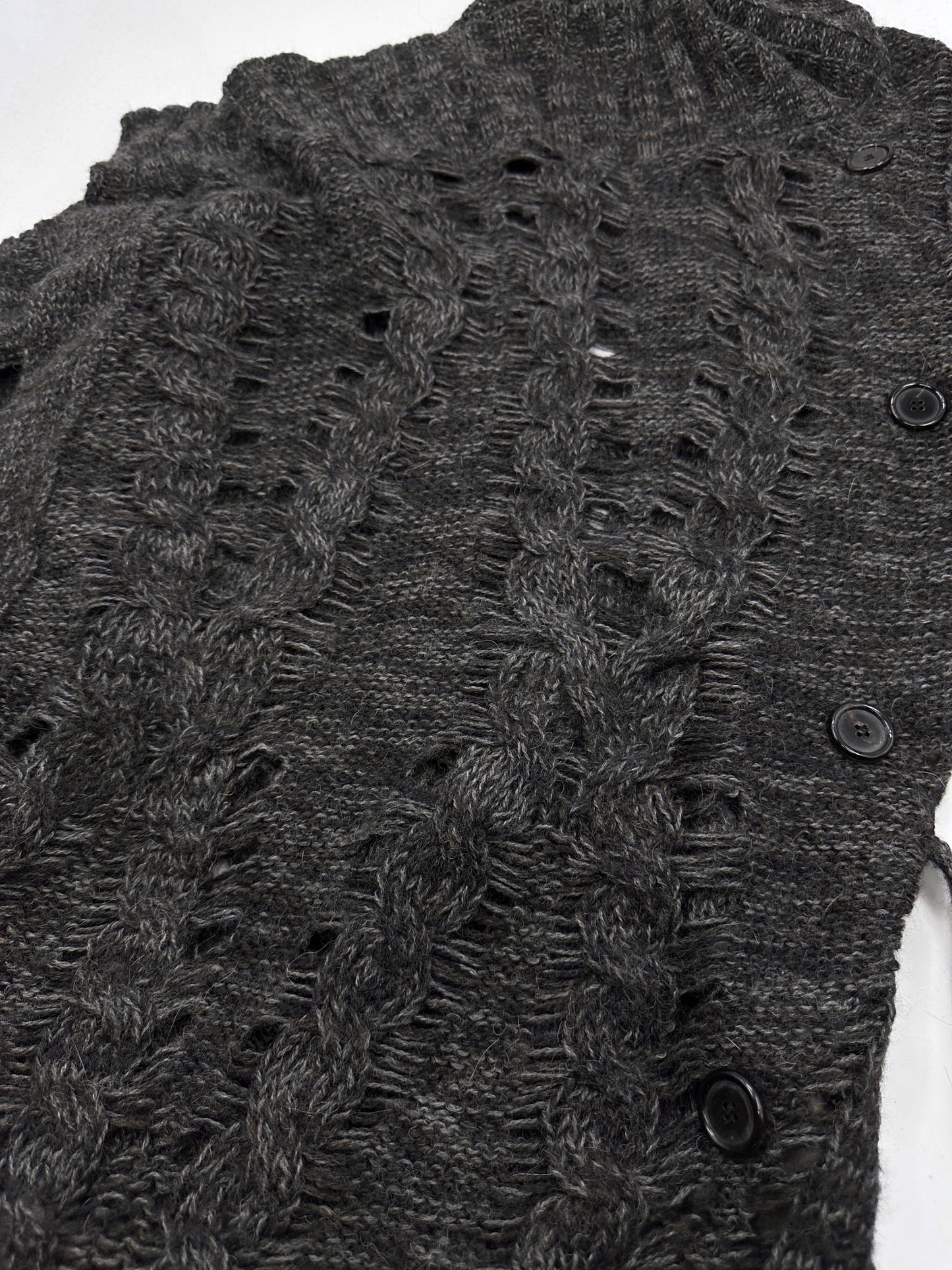 Ann Demeulemeester Fall 2010 Asymmetrical Alpaca Knit Long Cardigan