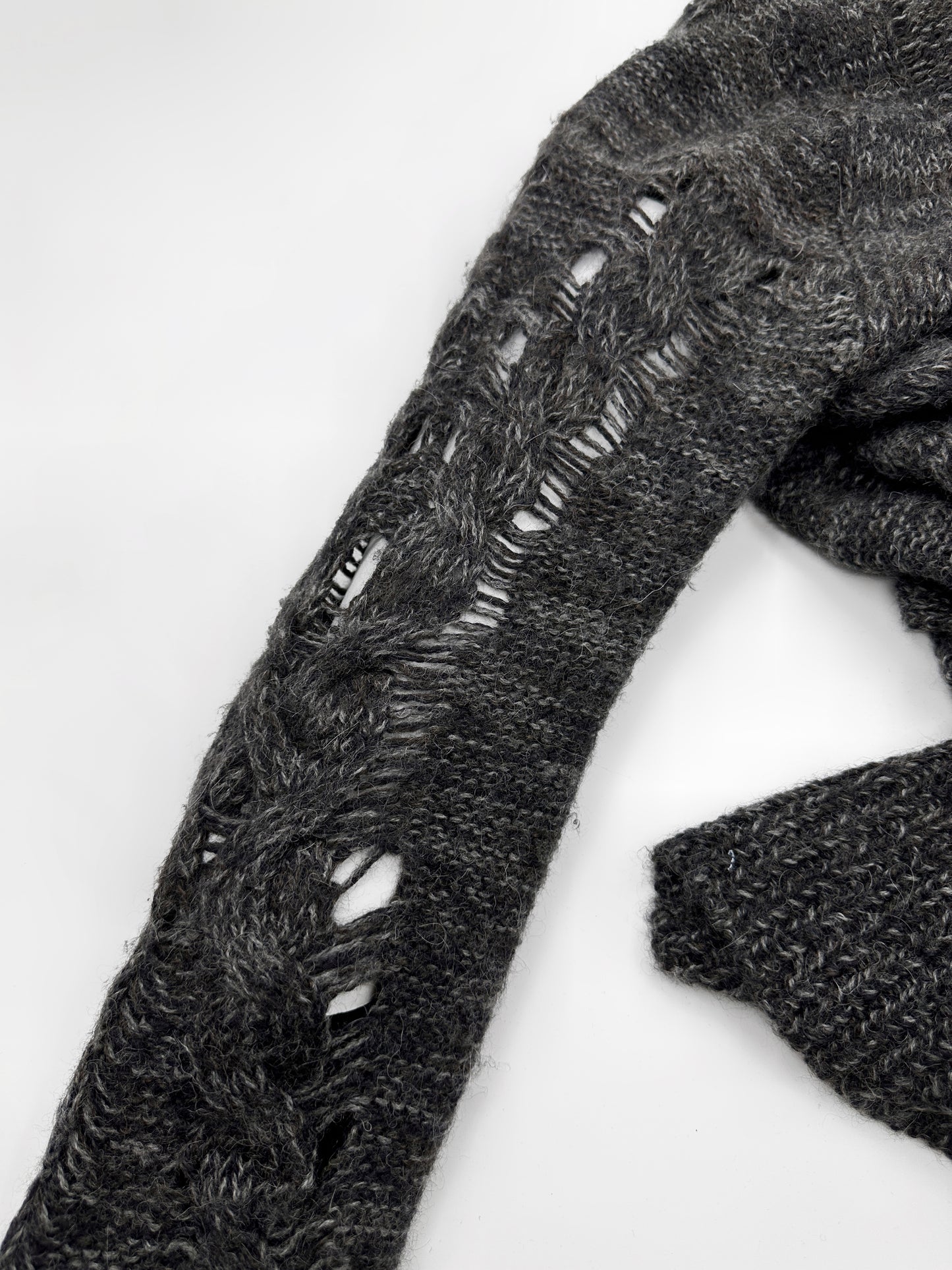 Ann Demeulemeester Fall 2010 Asymmetrical Alpaca Knit Long Cardigan