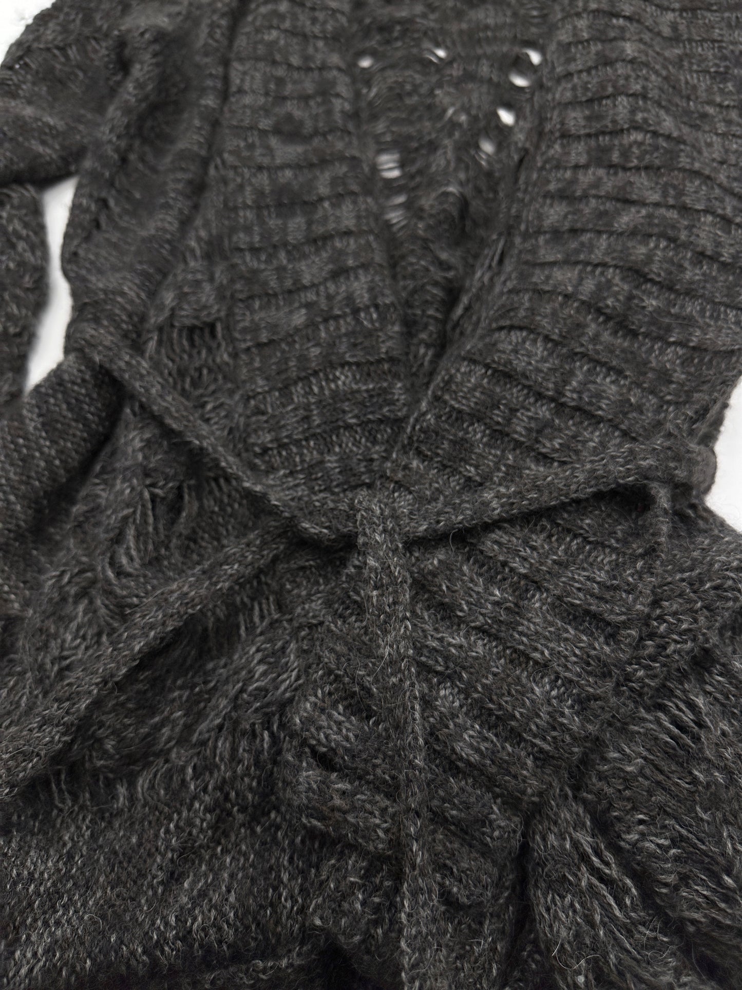 Ann Demeulemeester Fall 2010 Asymmetrical Alpaca Knit Long Cardigan