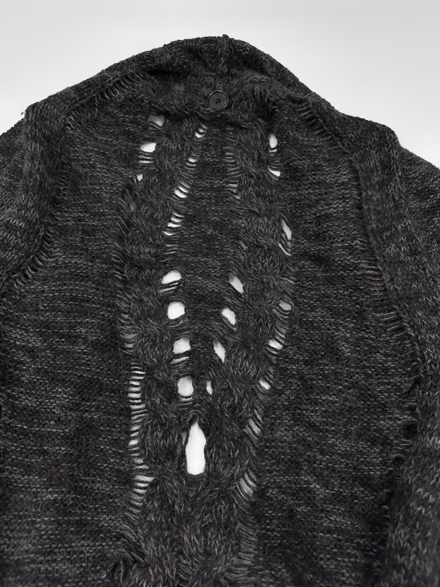 Ann Demeulemeester Fall 2010 Asymmetrical Alpaca Knit Long Cardigan