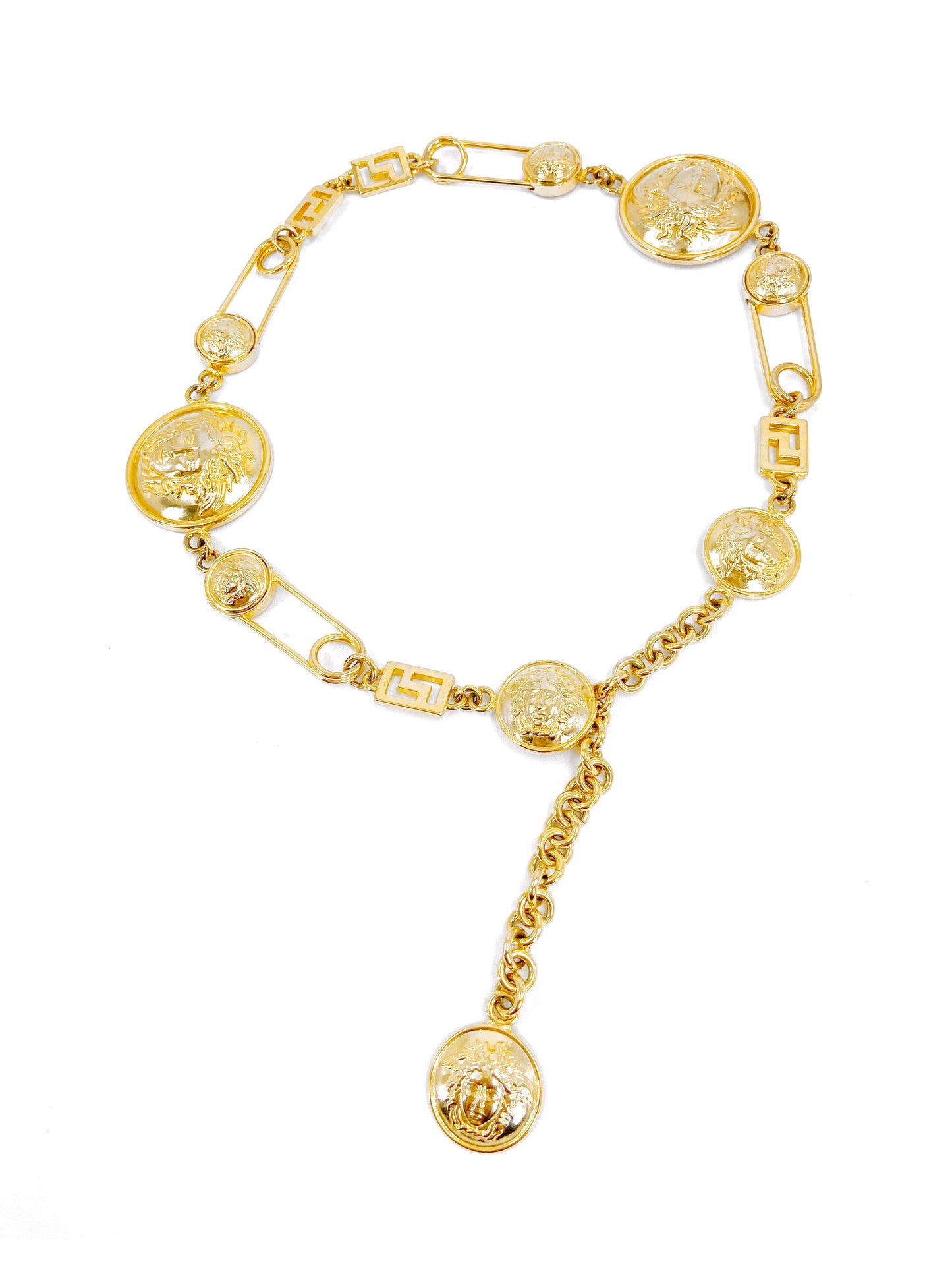 Gianni Versace Iconic Spring 1994 Gold Safety Pin Chain Belt