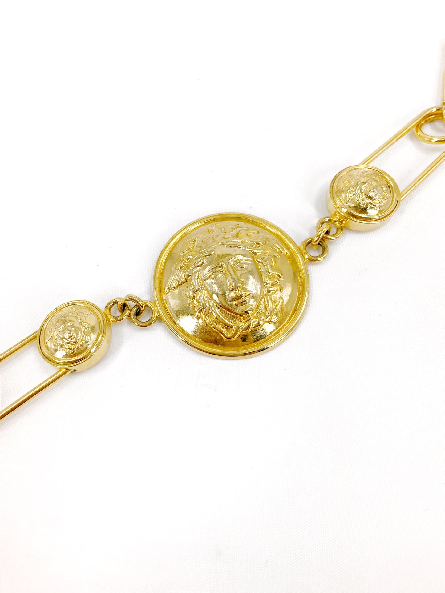 Gianni Versace Iconic Spring 1994 Gold Safety Pin Chain Belt