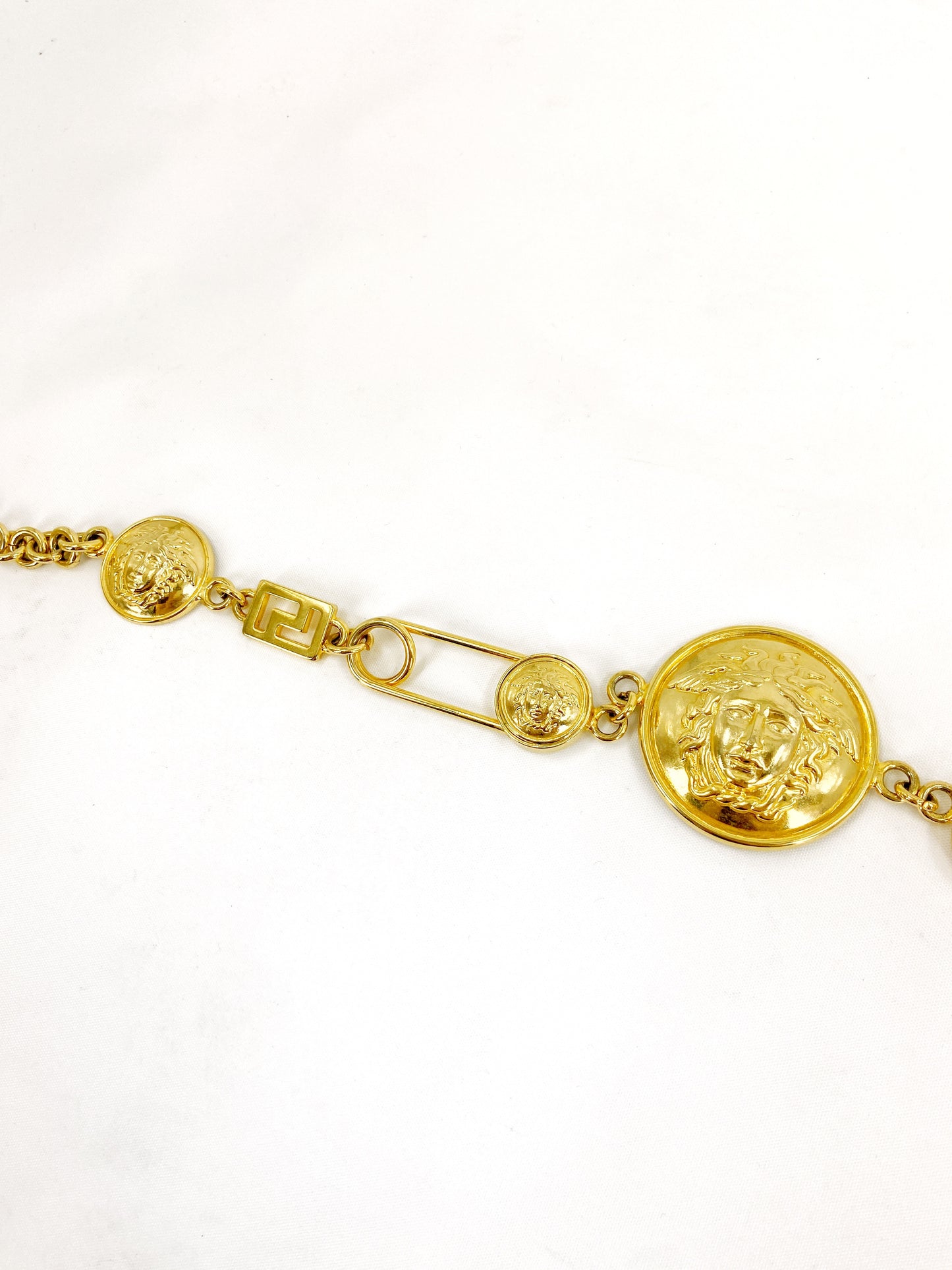 Gianni Versace Iconic Spring 1994 Gold Safety Pin Chain Belt