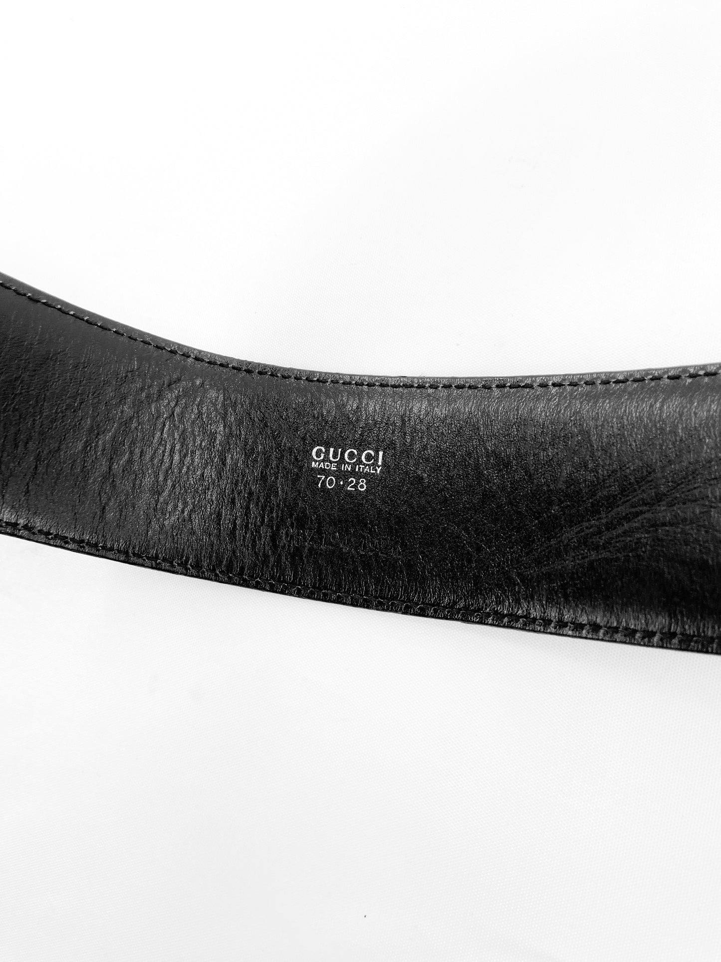 Gucci Fall 1995 Tom Ford Iconic Black Oversized Horsebit Patent Leather Belt 28