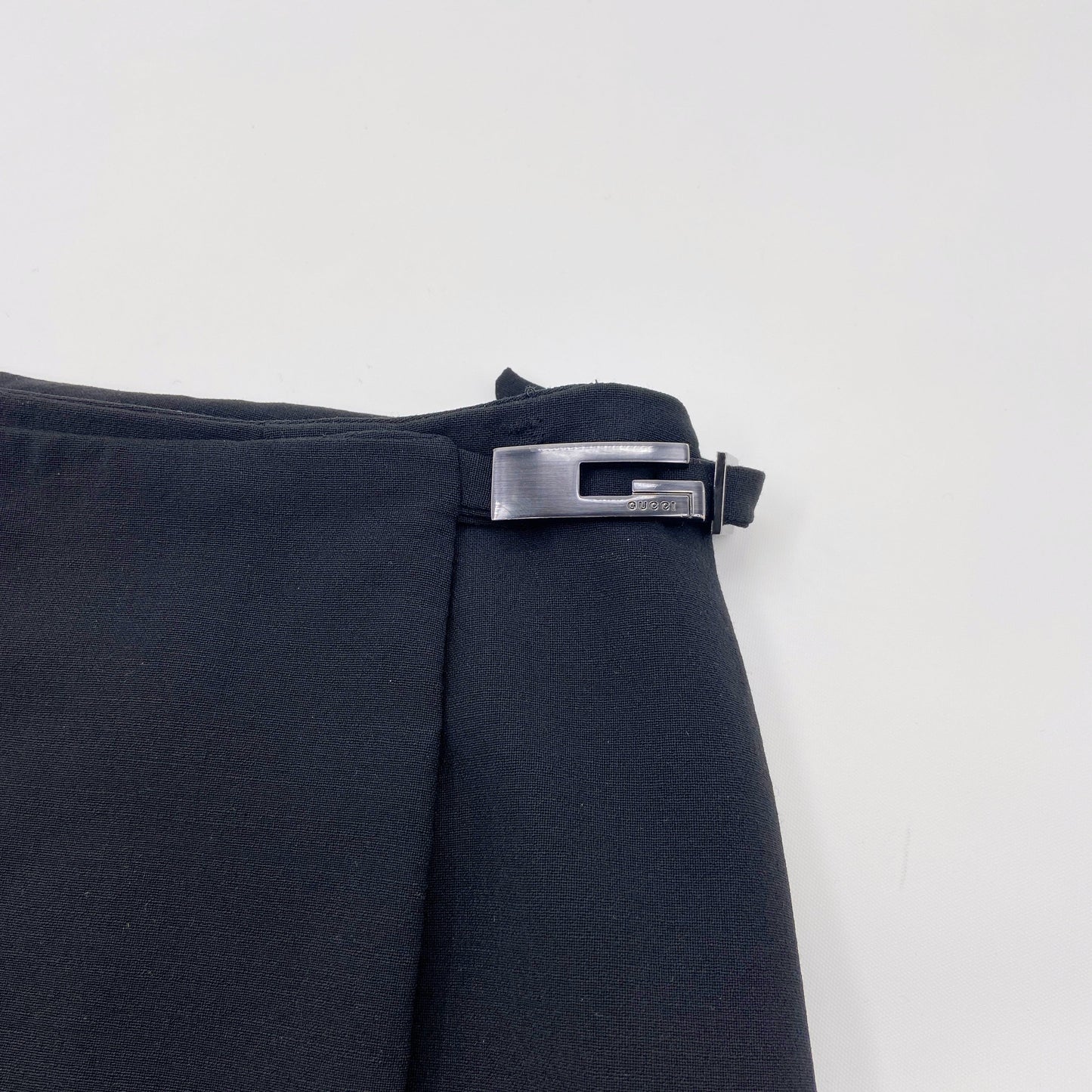 Gucci Spring 1998 Tom Ford G Belt Navy Wrap Skirt 38