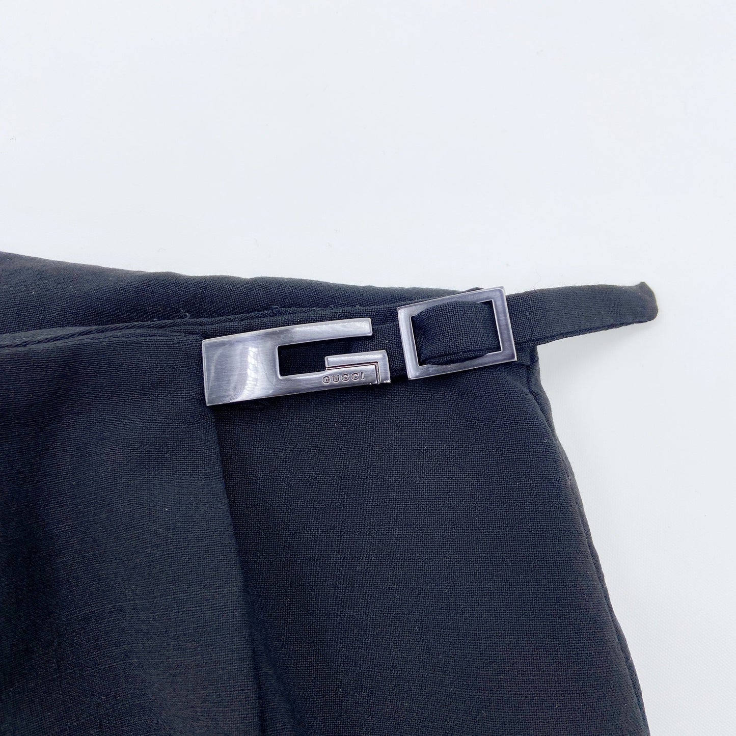 Gucci Spring 1998 Tom Ford G Belt Navy Wrap Skirt 38