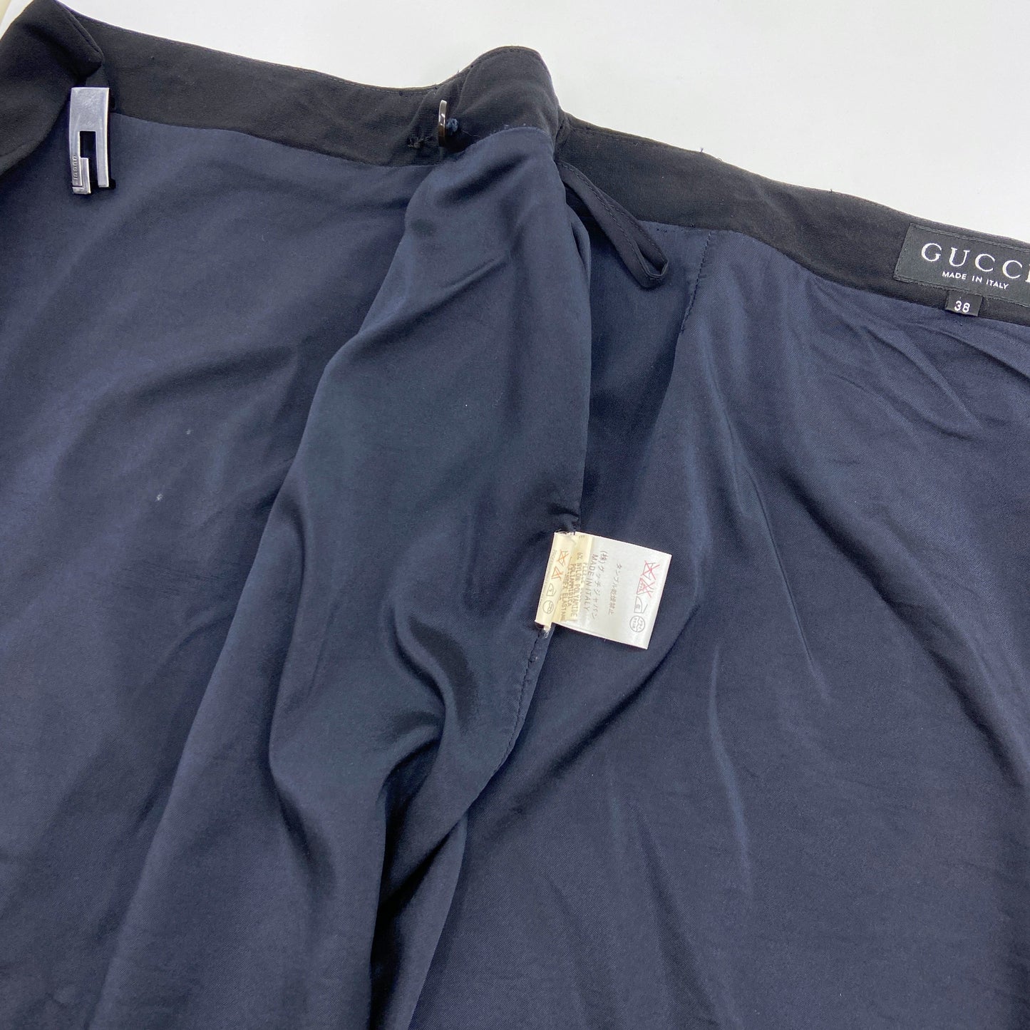 Gucci Spring 1998 Tom Ford G Belt Navy Wrap Skirt 38