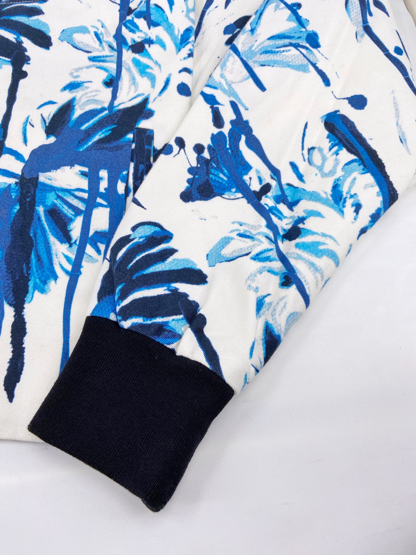 Jean Paul Gaultier Spring 2015 Blue Floral Cropped Bomber 40