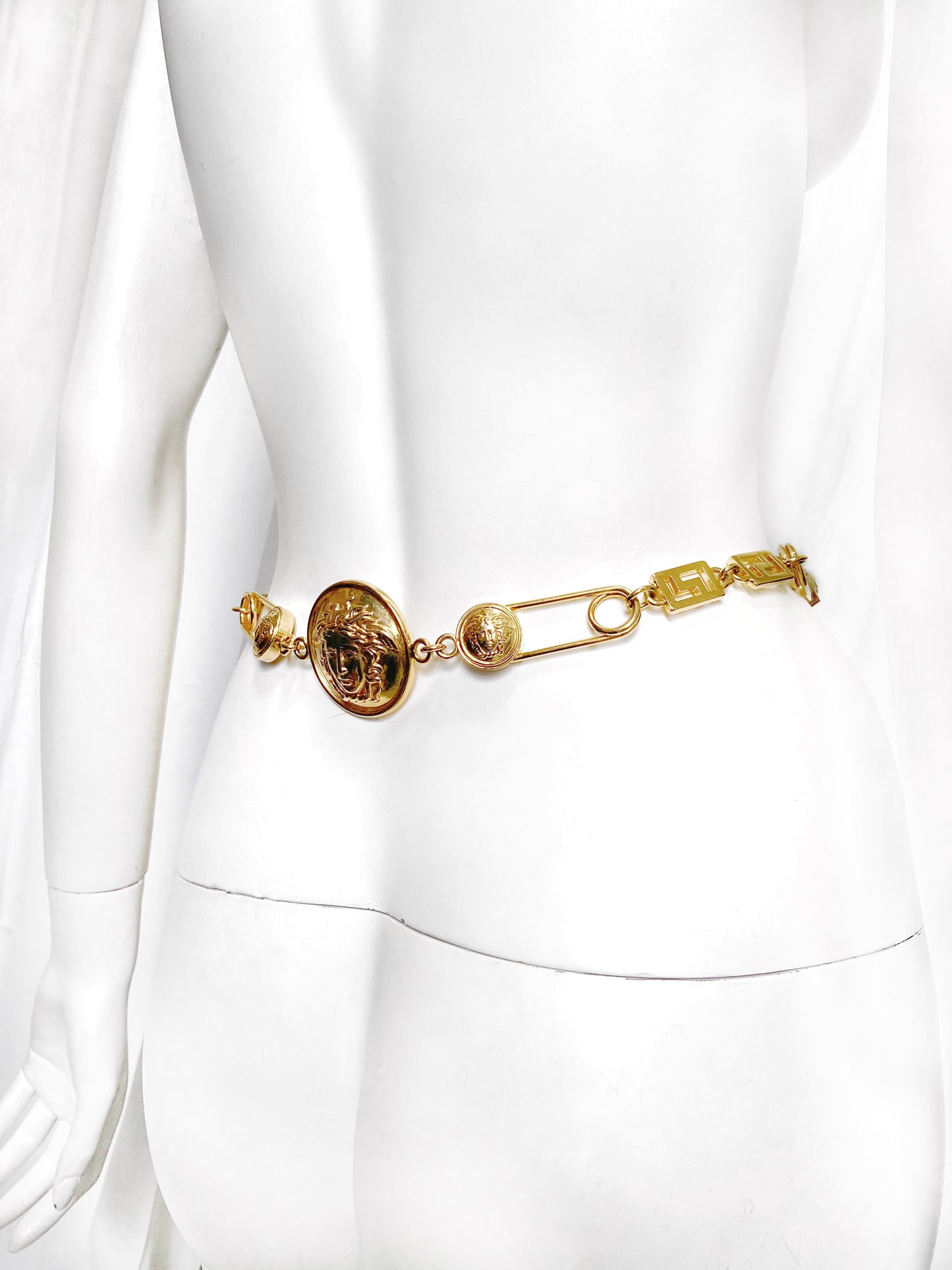Gianni Versace Iconic Spring 1994 Gold Safety Pin Chain Belt