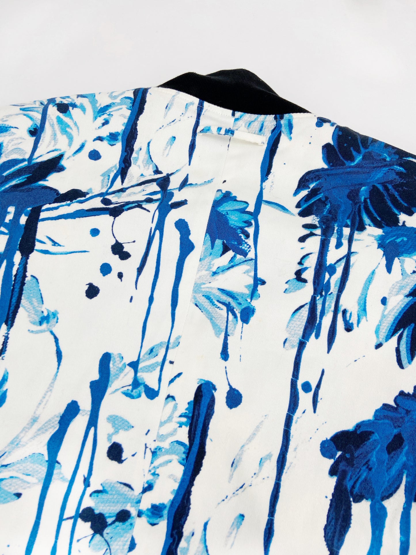Jean Paul Gaultier Spring 2015 Blue Floral Cropped Bomber 40