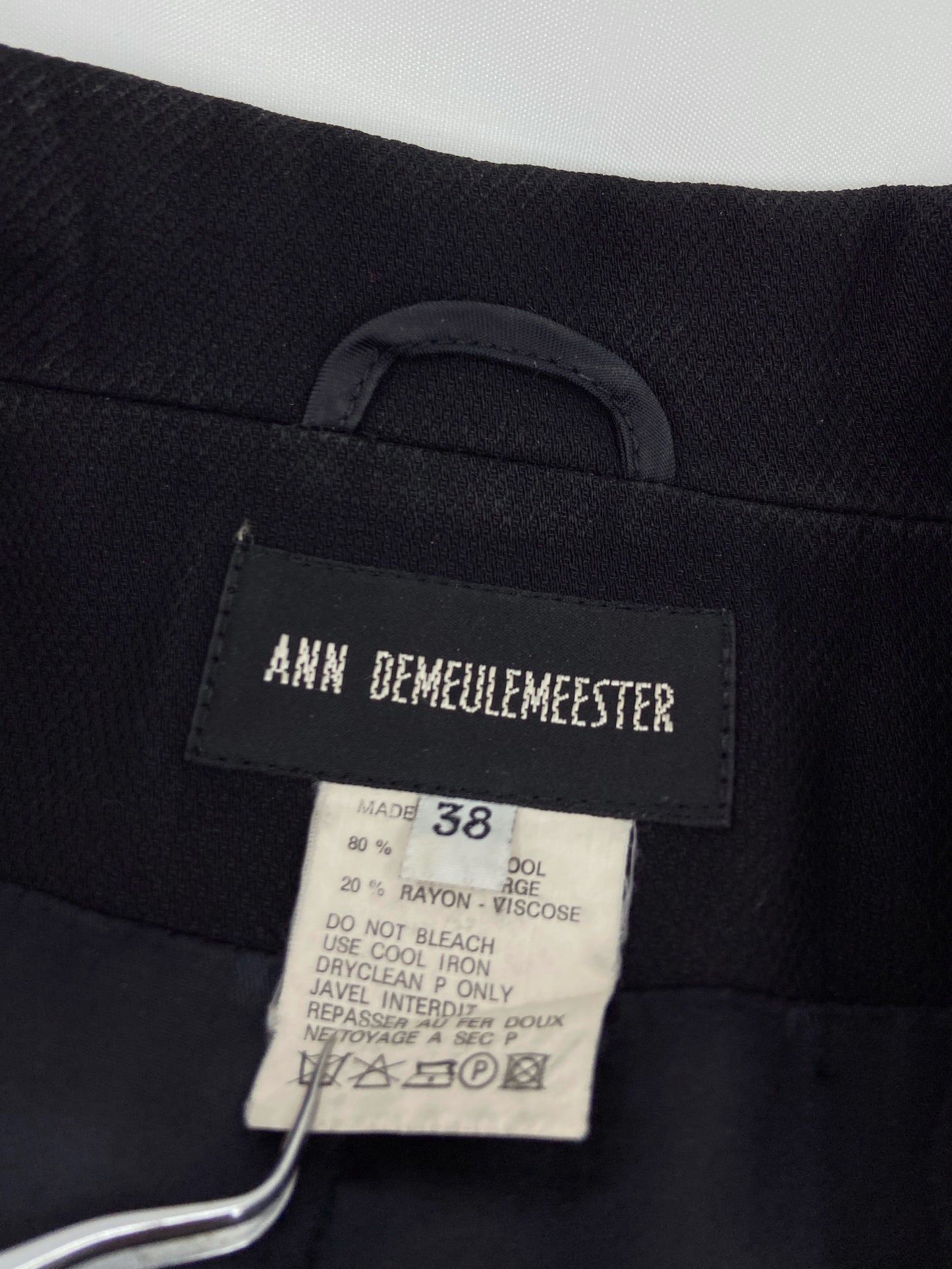 Ann Demeulemeester Fall 1995 Oversized Lapel Wool Blazer 38