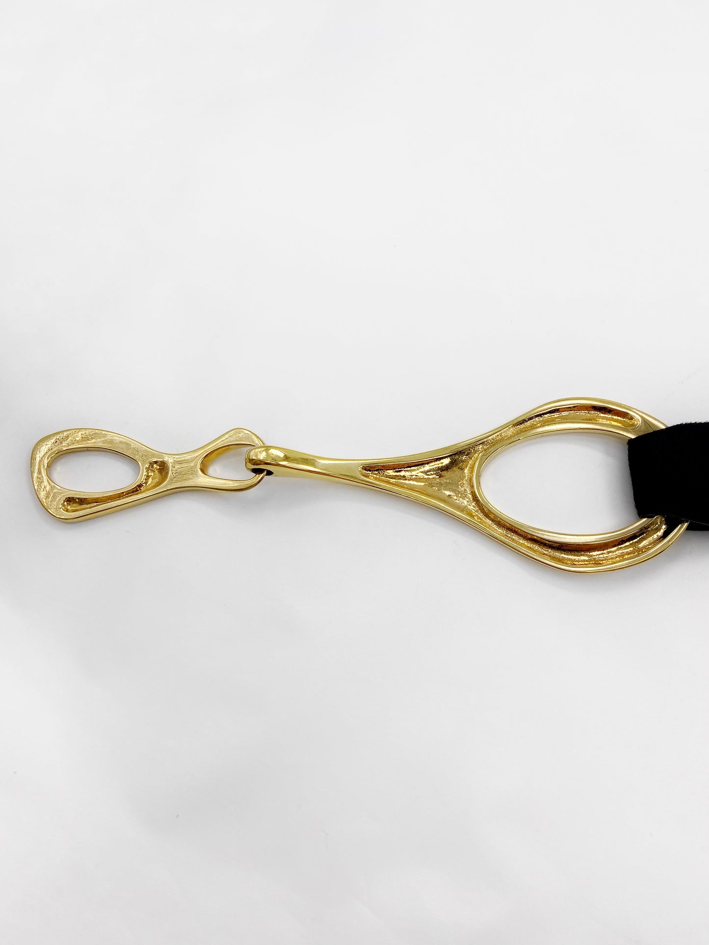 ICONIC Gucci Fall 1996 Oversized Gold Horsebit Black Pony-Styled Calfskin Belt 30