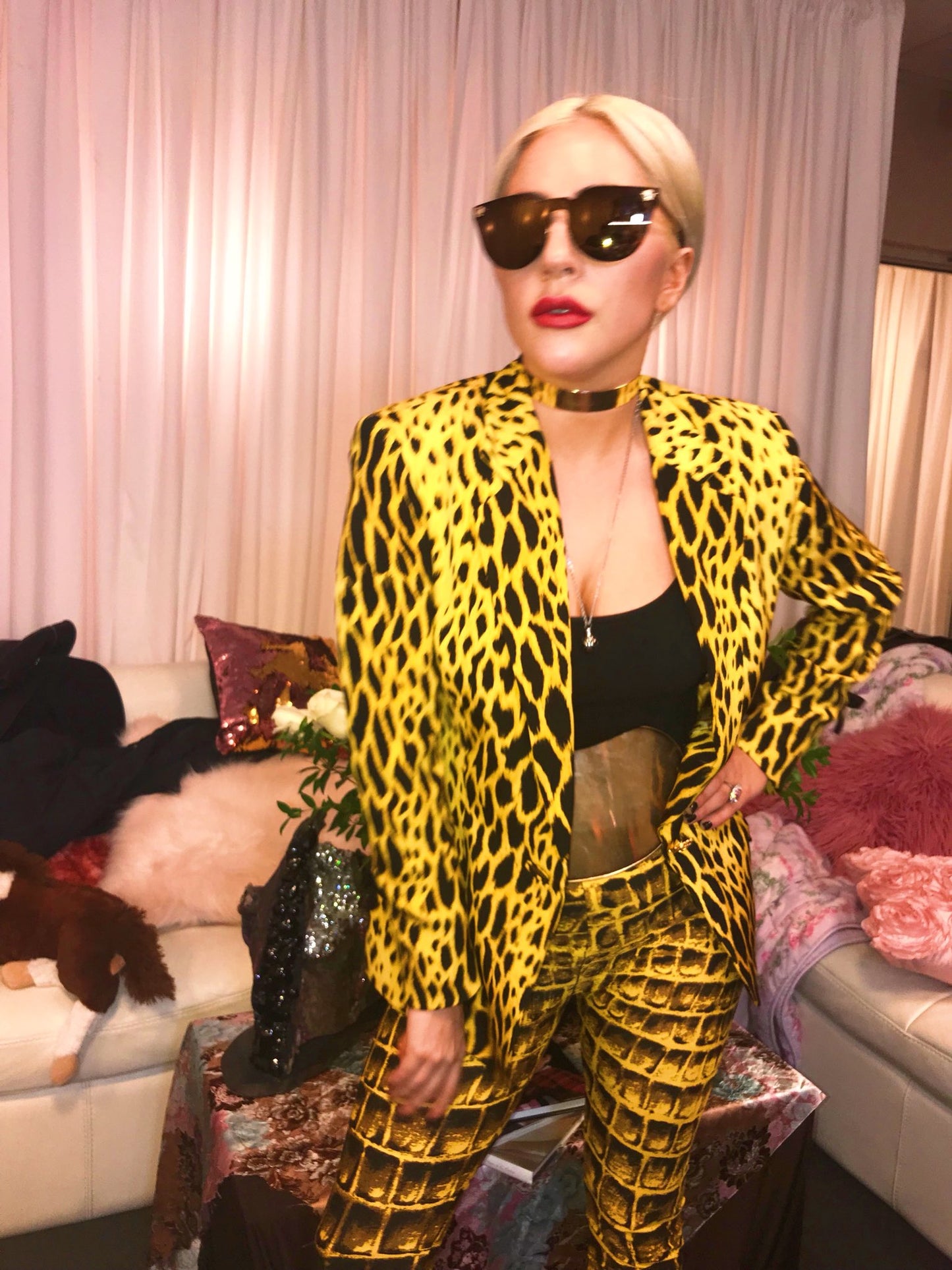 Gianni Versace Spring 1992 Leopard Print Silk Shirt 44