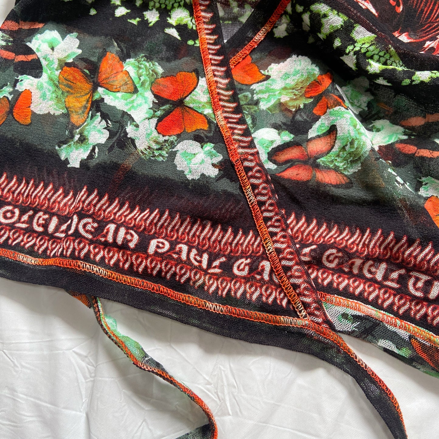 Jean Paul Gaultier 2003 Soleli Y2k Green Butterfly Wrap Top Cardigan Jacket