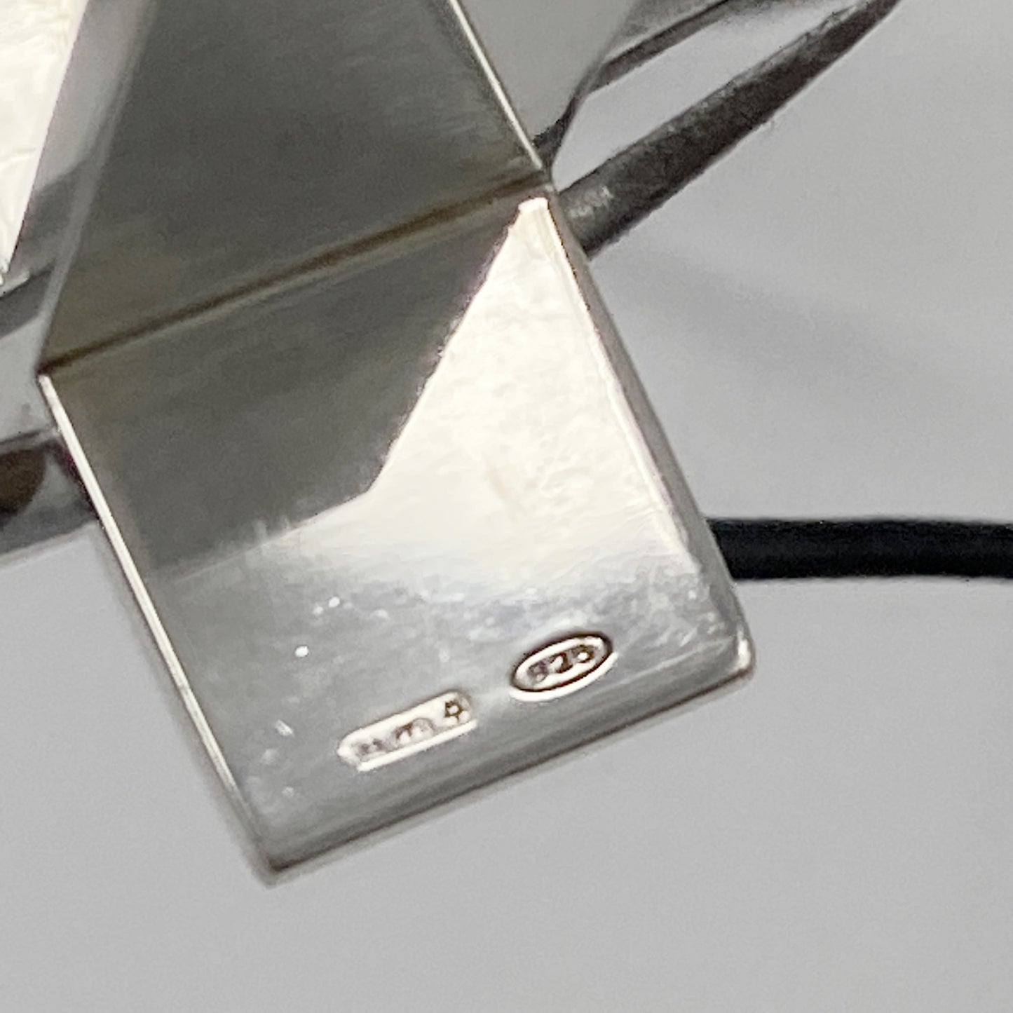 Gucci Fall 2002 3D 925 Sterling Silver Cross with Leather Strap
