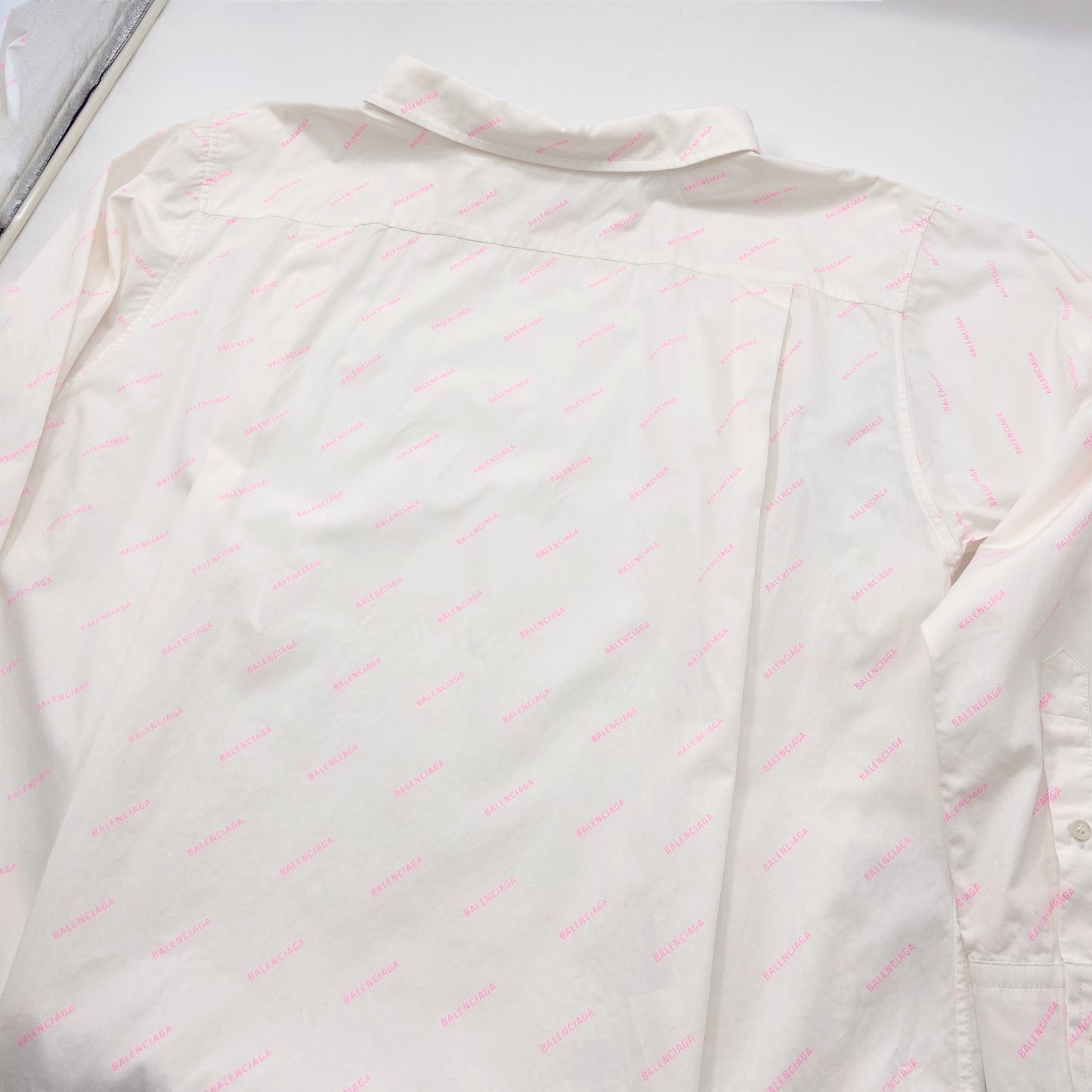 Balenciaga 2020 Demna Logo All-over Oversized Double-Back Shirt