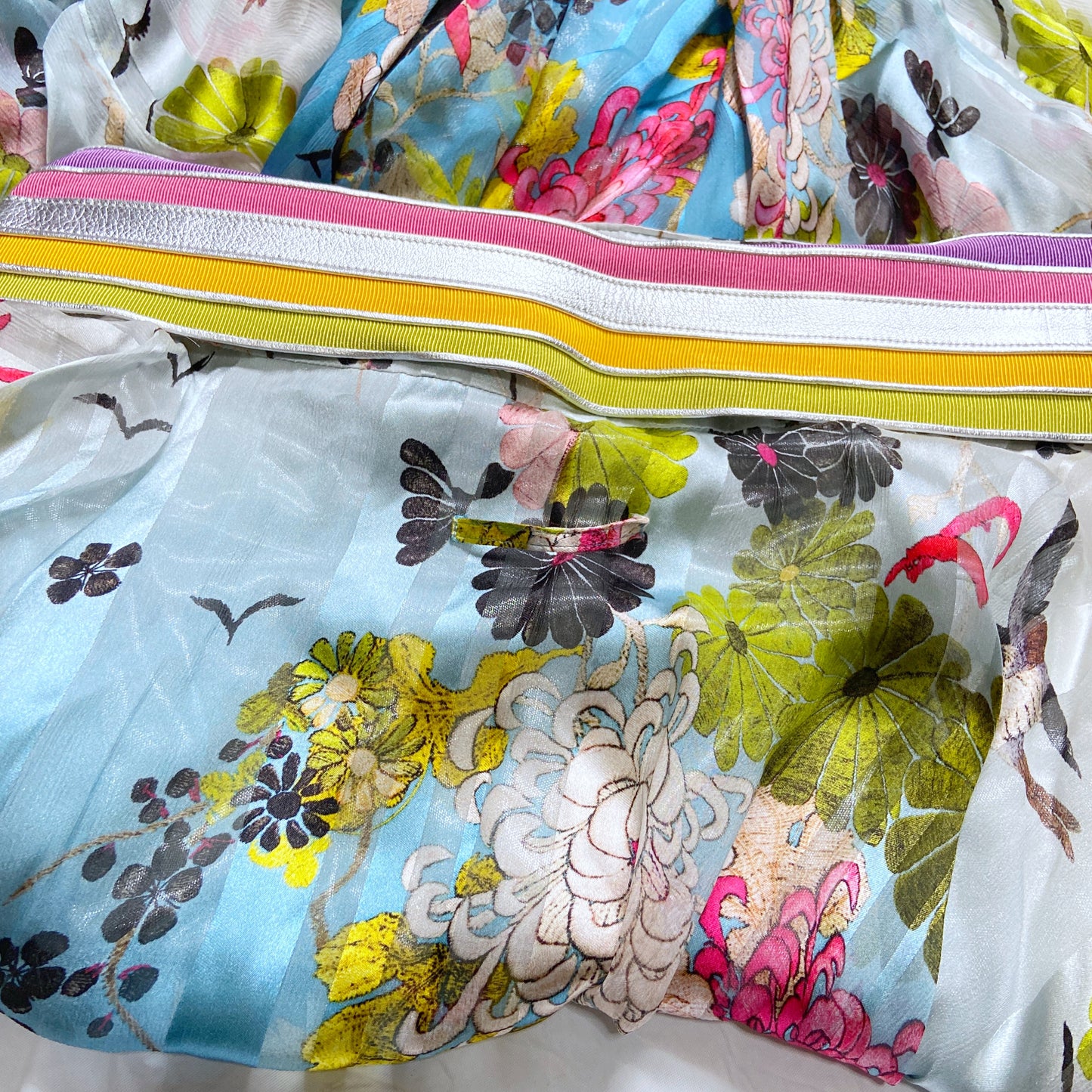 Jean Paul Gaultier Spring 2013 Boy George Kimono Pleated Silk Floral Skirt Strapless Dress