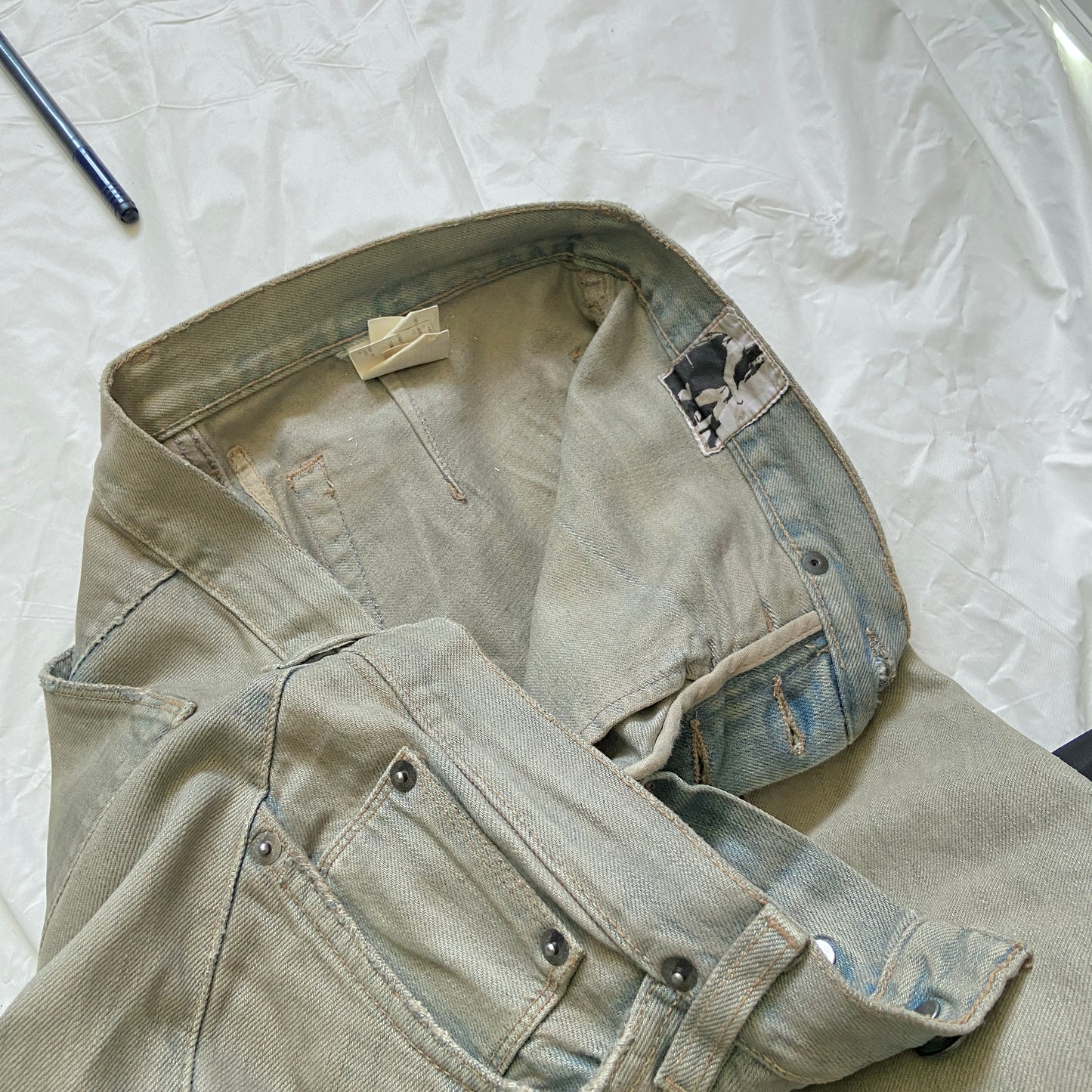 Rick Owens 2006 DRKSHDW Early Archive Spiral Cut Denim Jeans