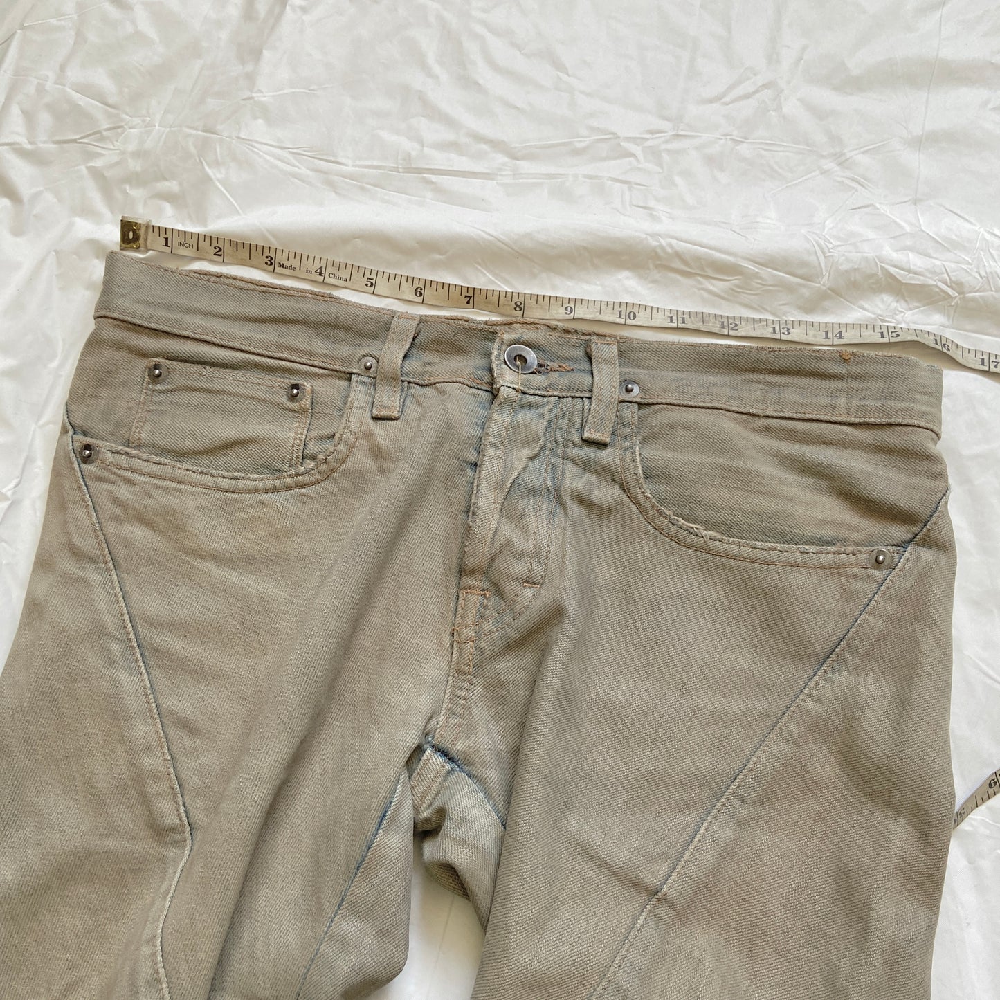 Rick Owens 2006 DRKSHDW Early Archive Spiral Cut Denim Jeans