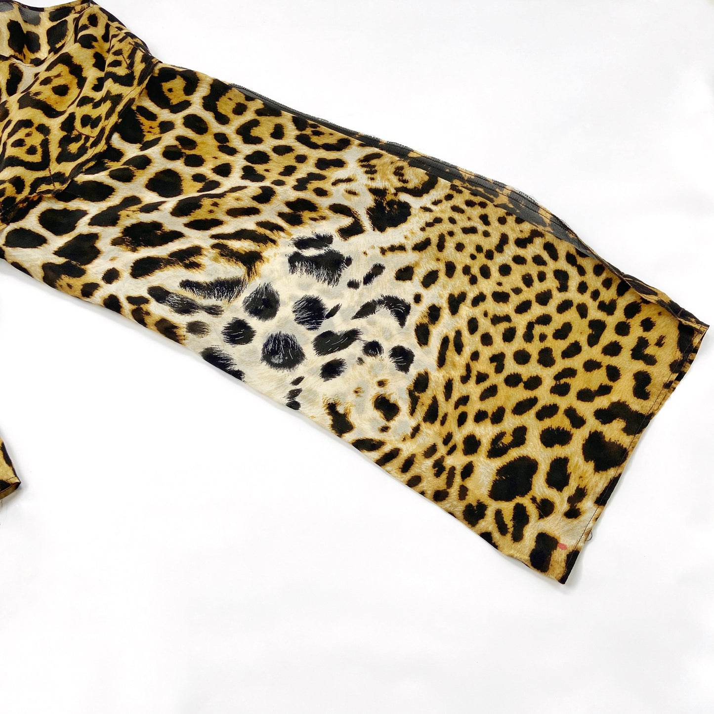 Yves Saint Laurent Rive Gauche Spring 2002 Tom Ford Iconic Runway Leopard/ Cheetah Print Oversized Silk Blouse Top 40