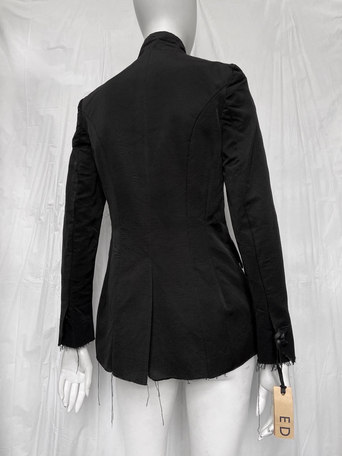 BWNT Elena Dawson 2014 Black Classic Silk Blazer XS