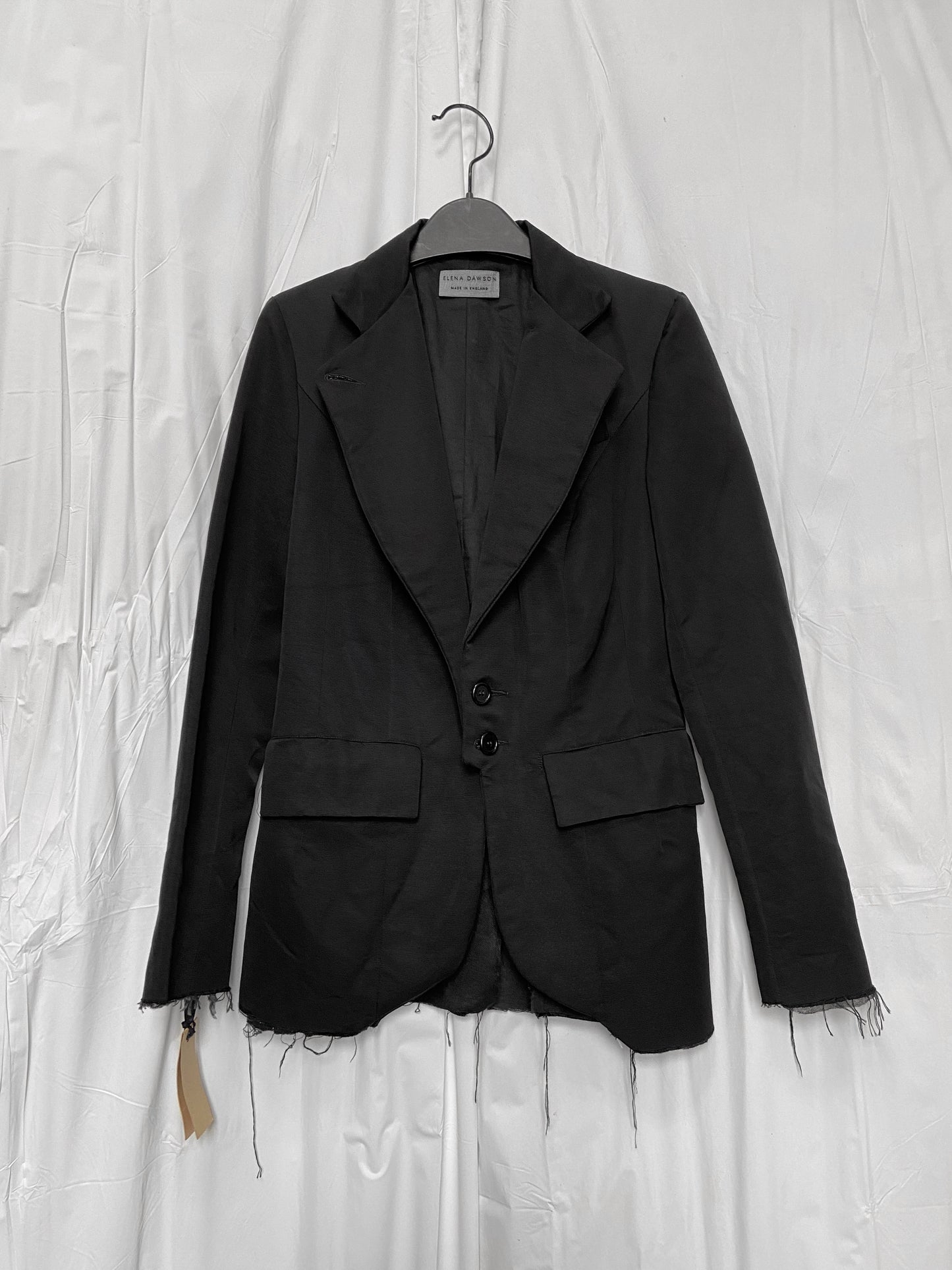 BWNT Elena Dawson 2014 Black Classic Silk Blazer XS