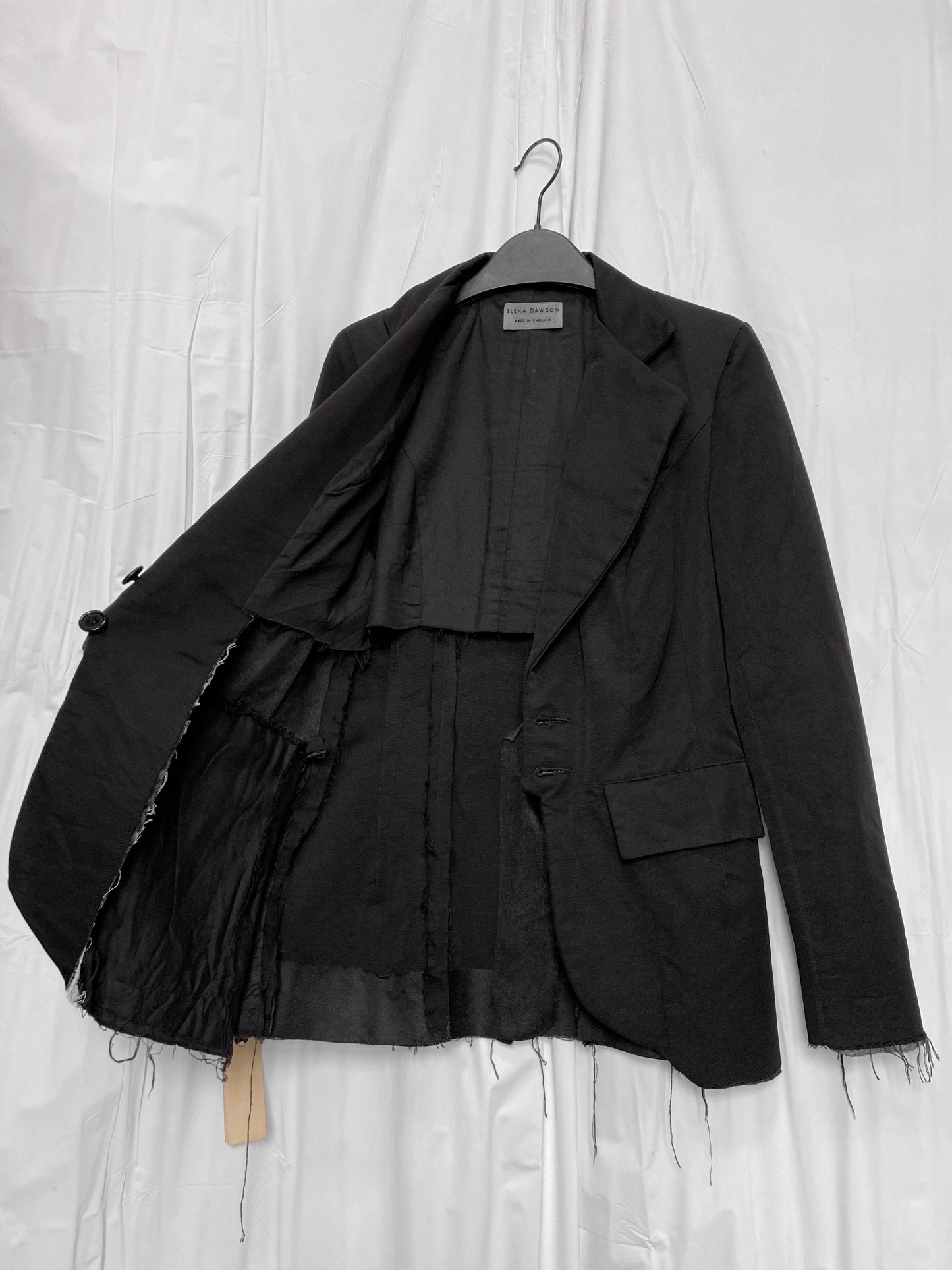 BWNT Elena Dawson 2014 Black Classic Silk Blazer XS