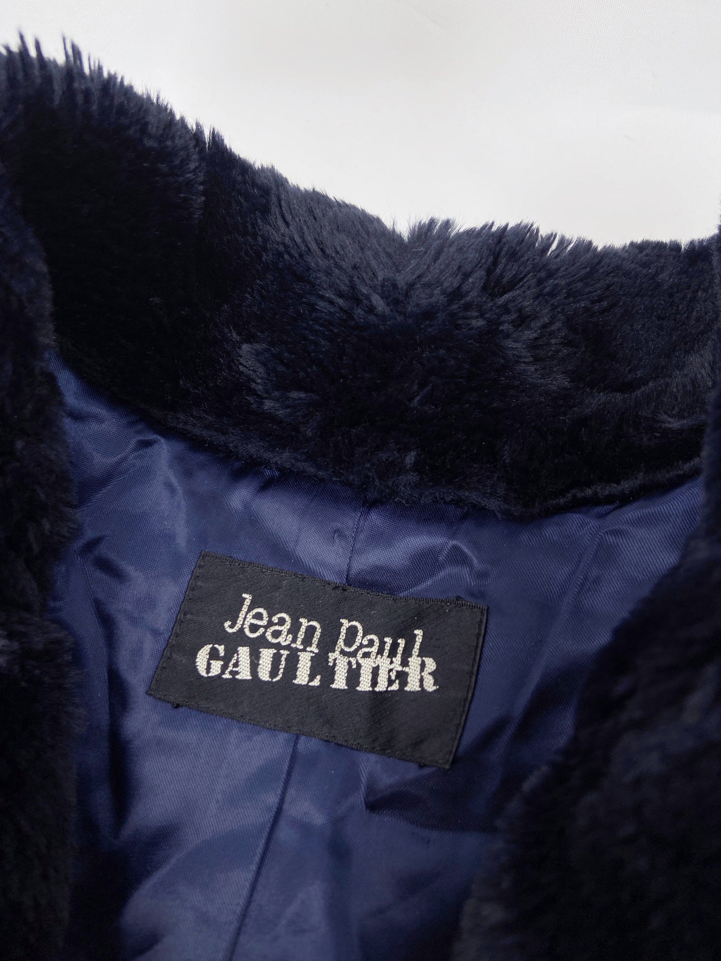 Jean Paul Gaultier 80s Lightening Blue Faux Fur Coat