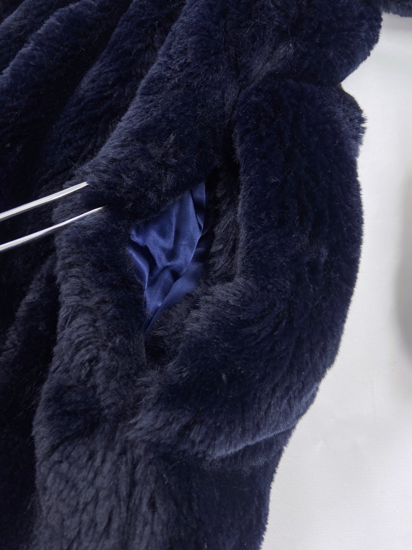 Jean Paul Gaultier 80s Lightening Blue Faux Fur Coat
