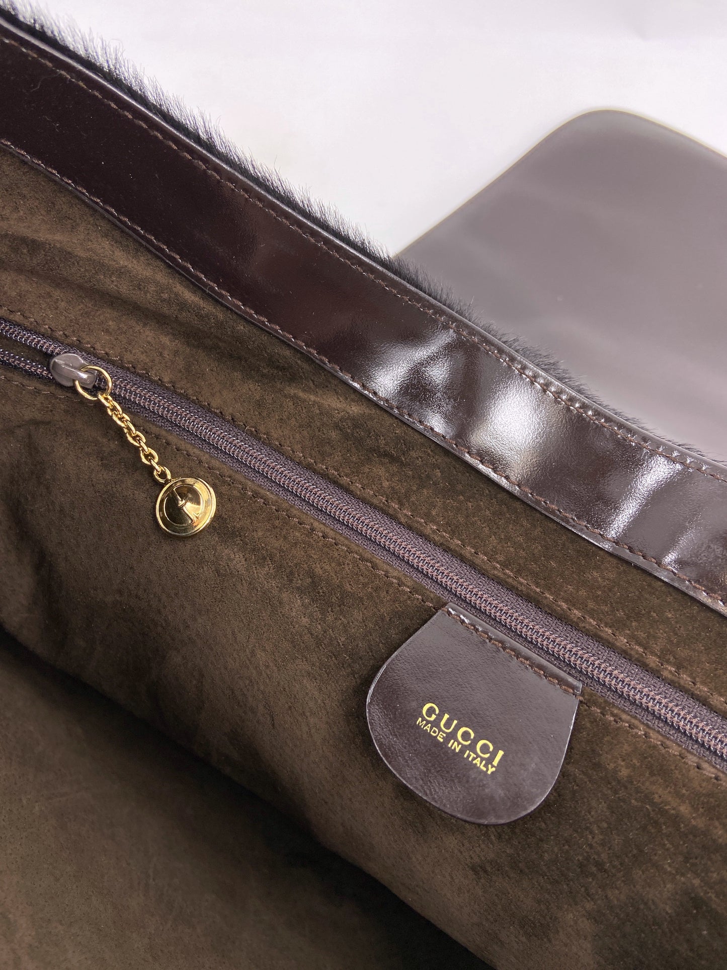 Gucci Fall 1996 Tom Ford Gold Horsebit Brown Pony Hair Shoulder Bag