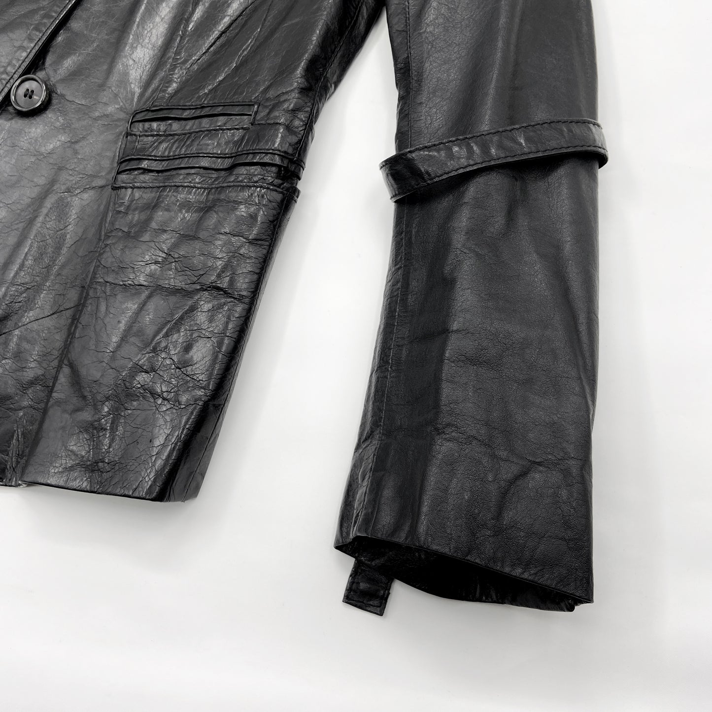 BWNT Ann Demeulemeester Fall 2004 Runway Leather Bondage Blazer Jacket