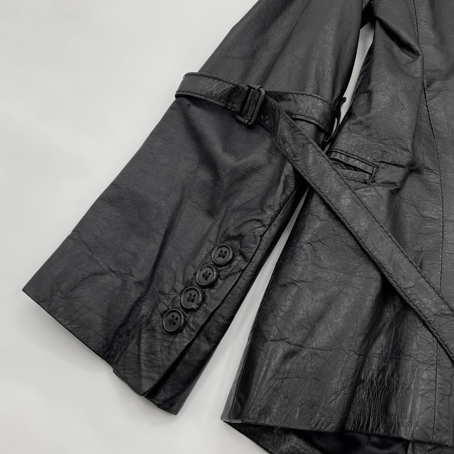 BWNT Ann Demeulemeester Fall 2004 Runway Leather Bondage Blazer Jacket