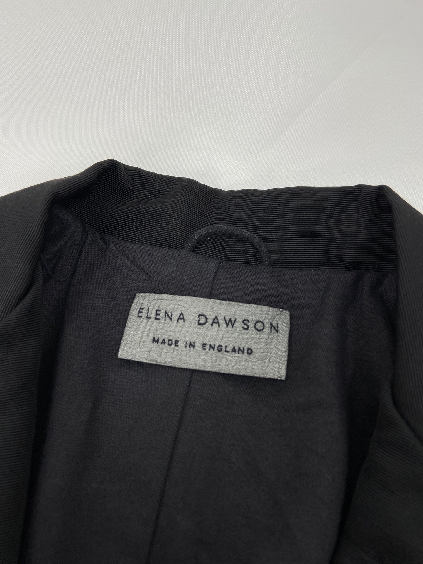 BWNT Elena Dawson 2014 Black Classic Silk Blazer XS