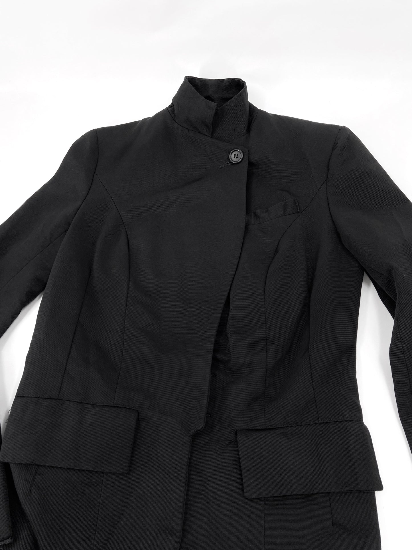 BWNT Elena Dawson 2014 Black Classic Silk Blazer XS