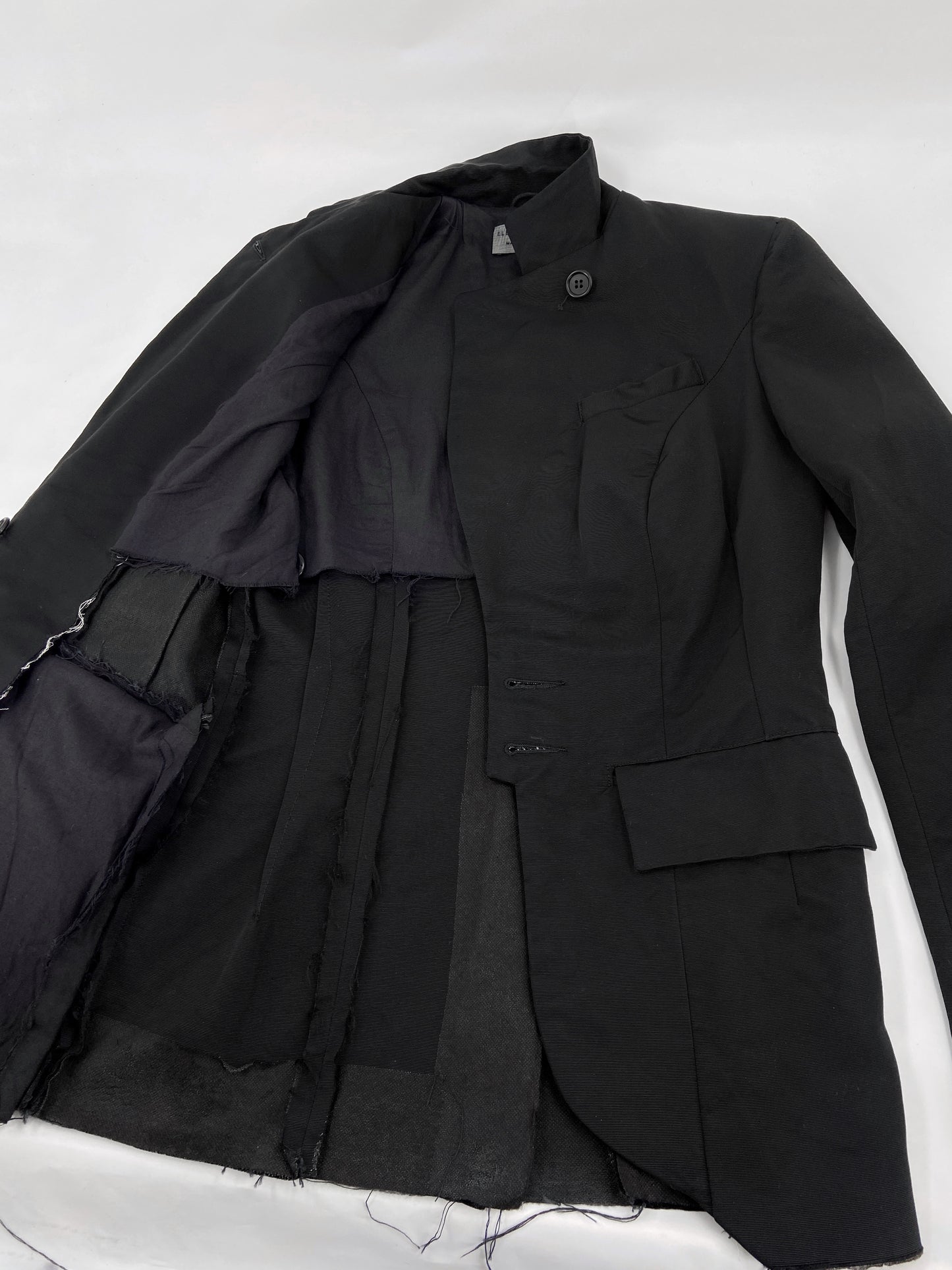 BWNT Elena Dawson 2014 Black Classic Silk Blazer XS