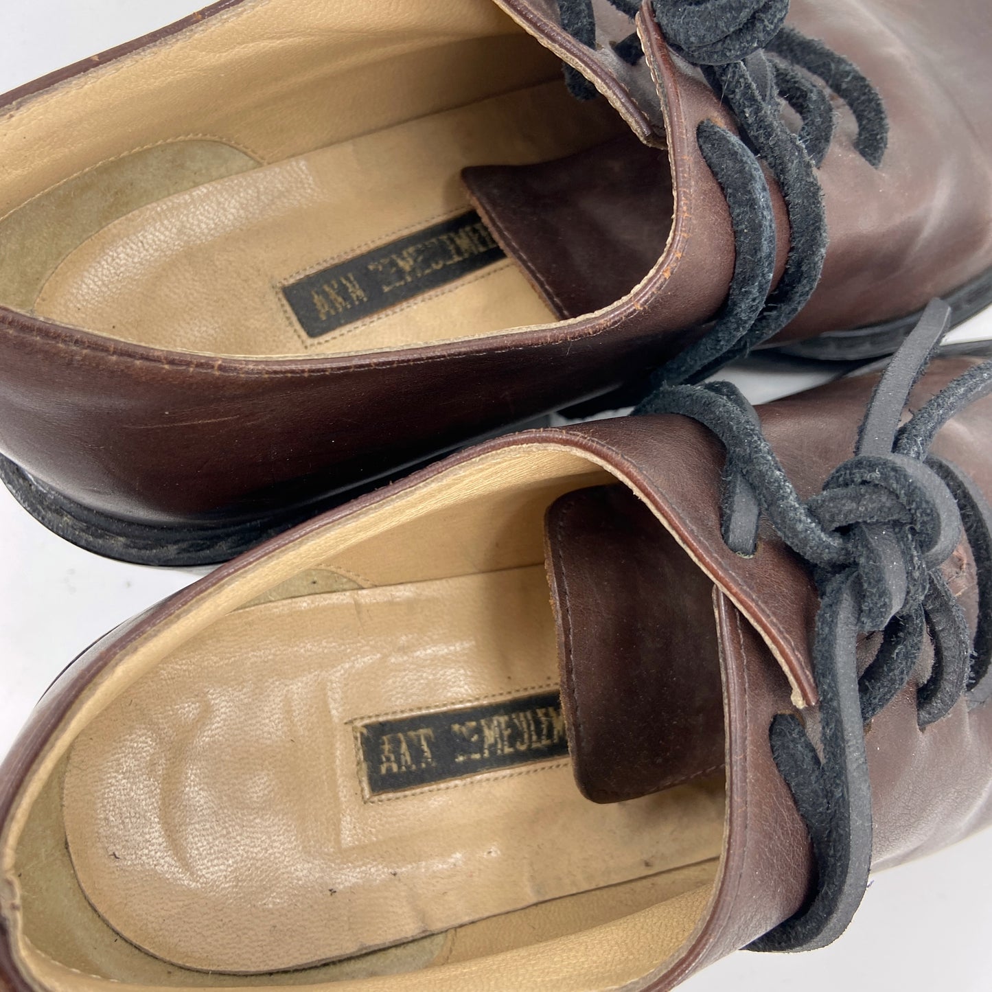 Ann Demuelemeester 90s Brown Heeded Derbies 37.5