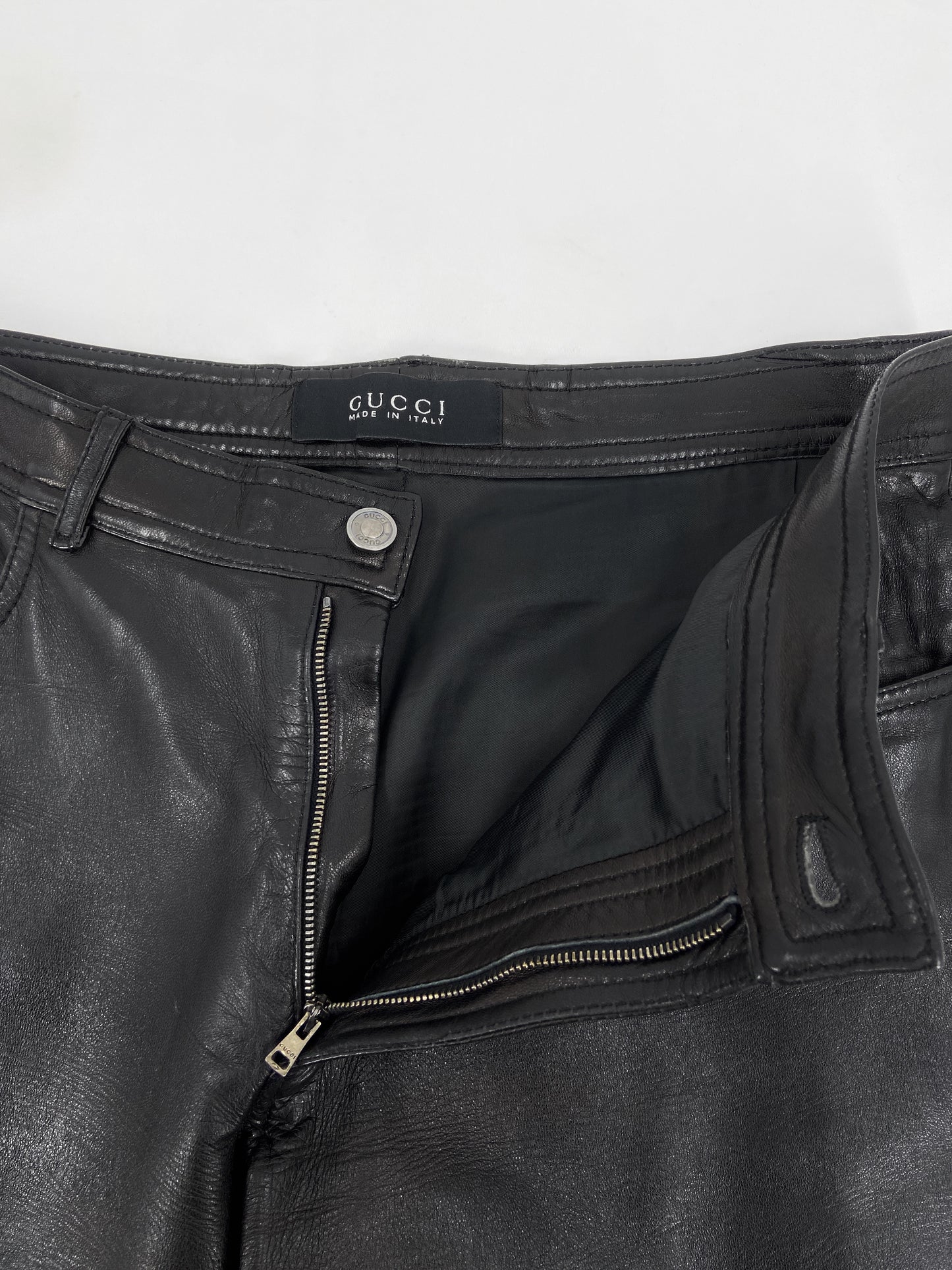 Gucci Tom Ford Men’s Lambskin Leather Jeans Pants 48