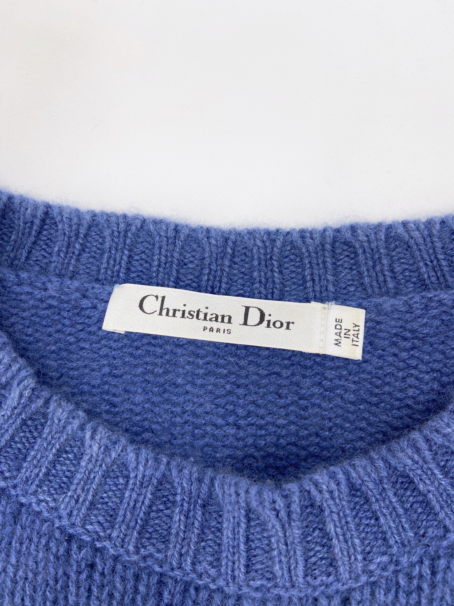 Christian Dior Iconic “ J’ADIOR ” Baby Blue Cashmere Crop Sweater 42