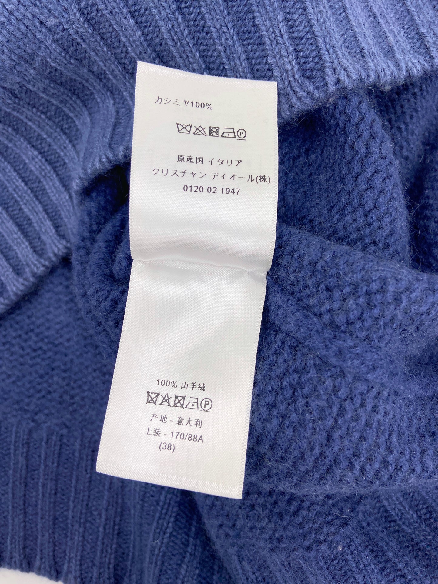 Christian Dior Iconic “ J’ADIOR ” Baby Blue Cashmere Crop Sweater 42