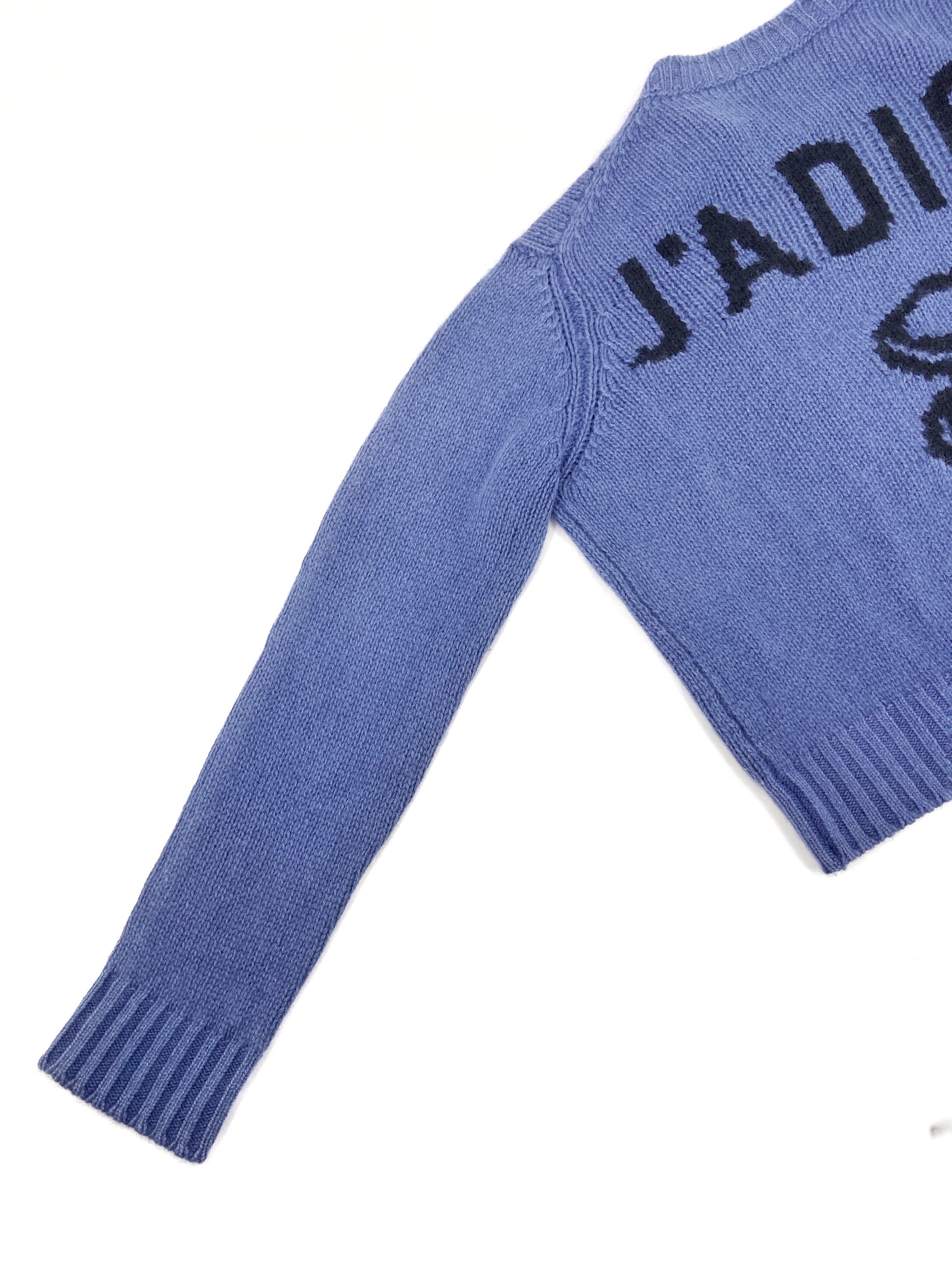 Christian Dior Iconic “ J’ADIOR ” Baby Blue Cashmere Crop Sweater 42