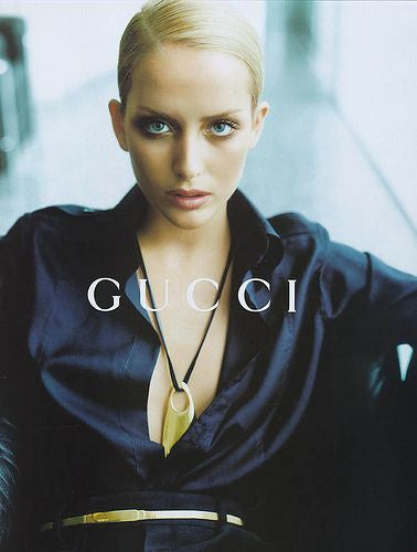 Gucci Fall 1996 Iconic Tom Ford Epaulette Brown Silk Shirt 40